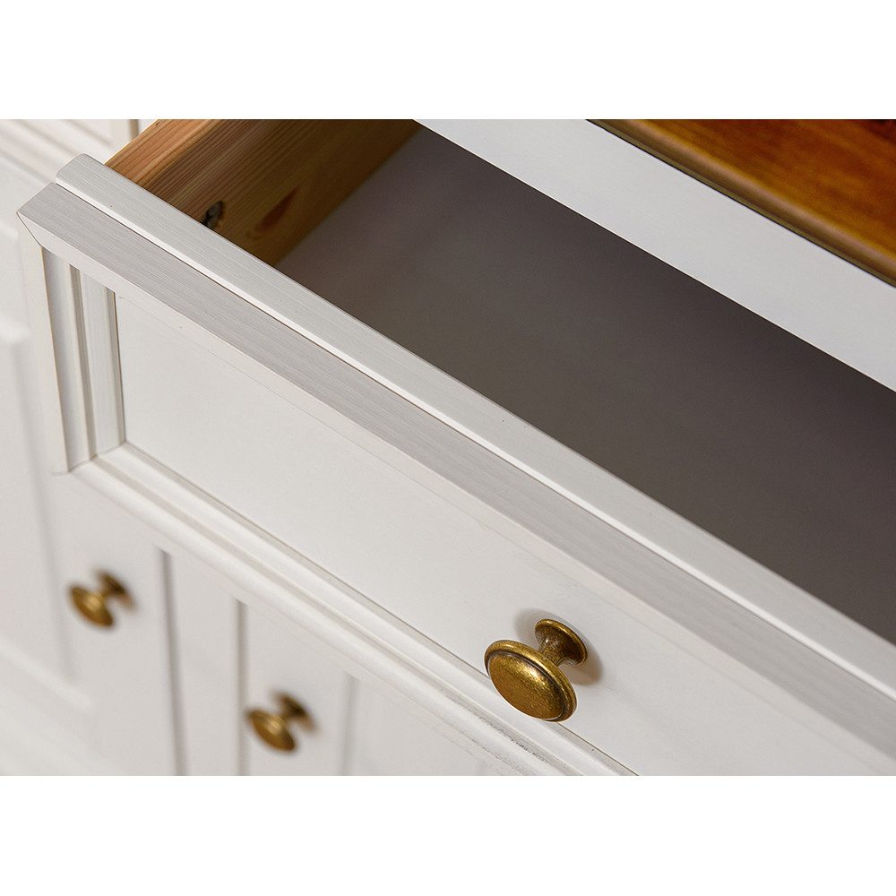 Lomadox Sideboard BORMIO-163, Massivholz Optik mit Eiche weiß167 cm breit