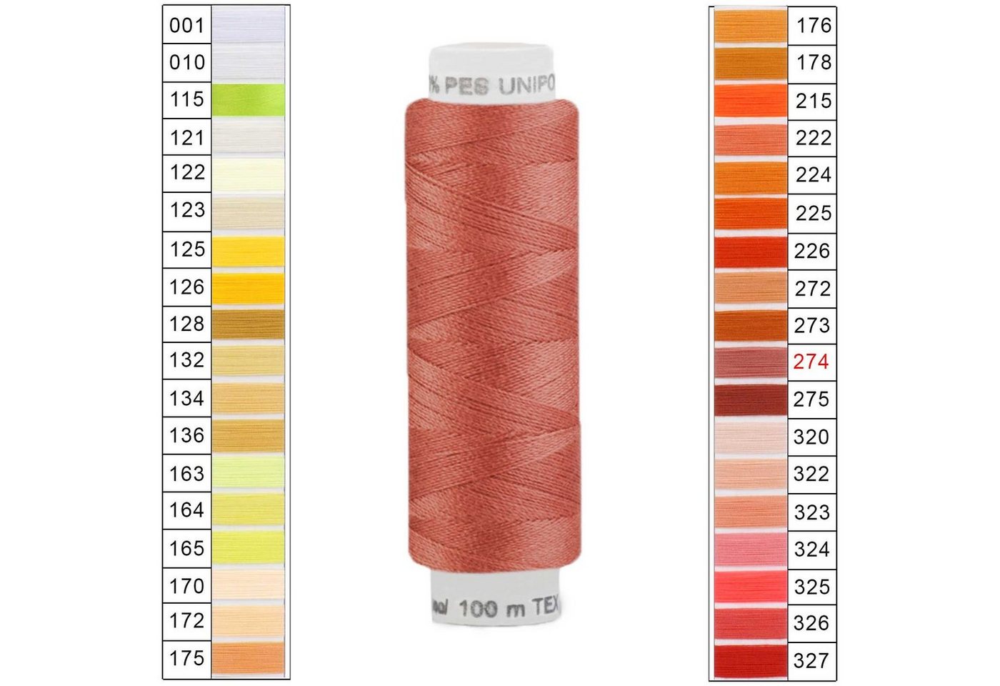Thumbnail - maDDma Nähgarn 10 x 100m Unipoly 120 TEX14x2 Universalnähgarn 1v6 Nähgarn, 100 m, 274