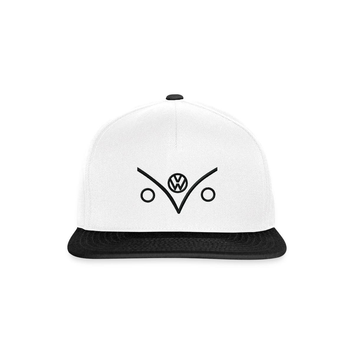 Spreadshirt Snapback Cap Volkswagen VW Bulli Outlines Vorne Schwarz Stick Snapback Cap (1-St)