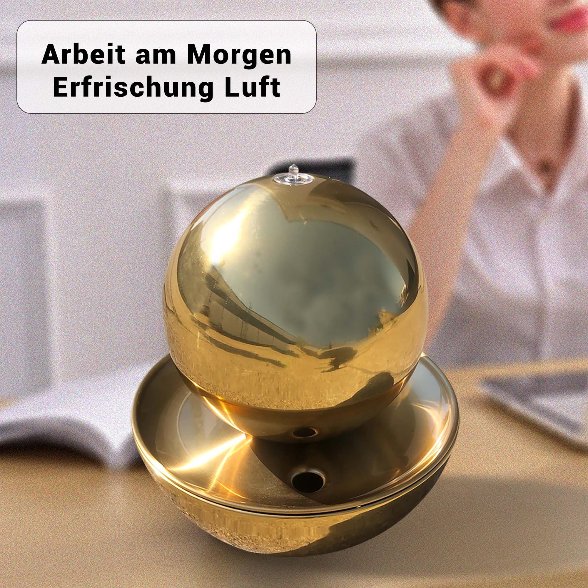Köhko Zimmerbrunnen KÖHKO® Zimmerbrunnen Goldblumentopf mit LED-Beleuchtung – Bild 5 von 5