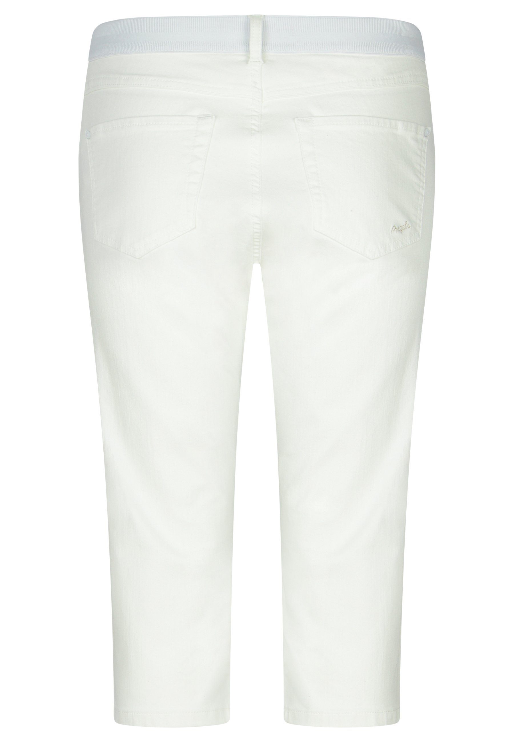 Kurze klassischem mit Design weiß Onesize Dehnbund-Jeans Capri Jeans ANGELS