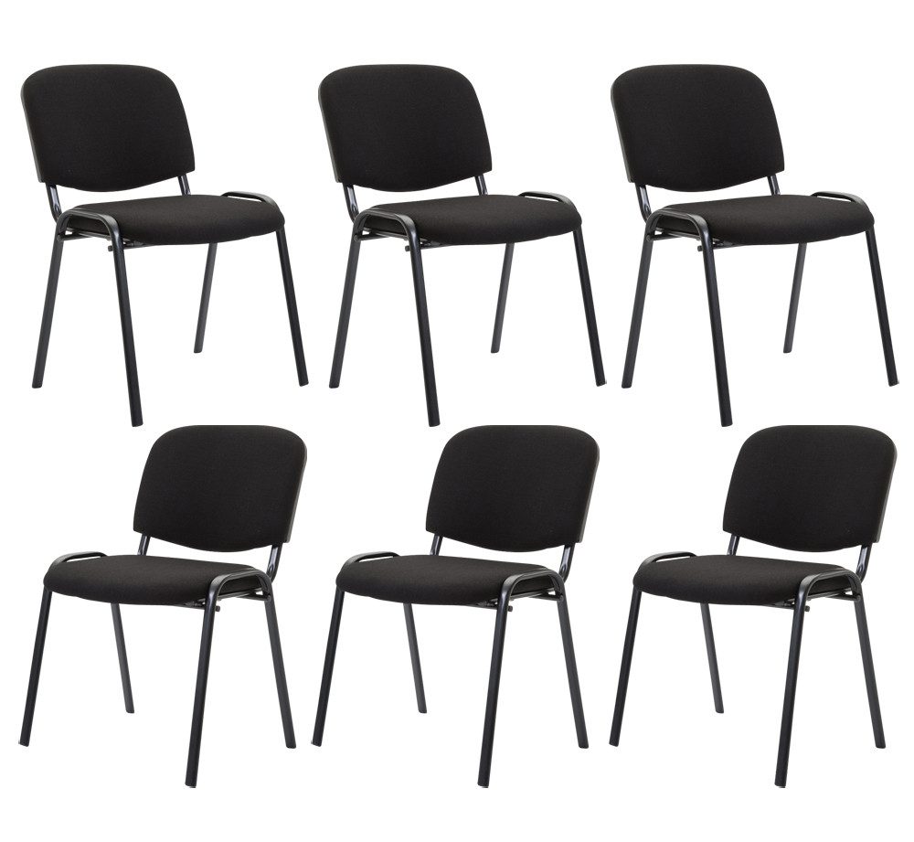 CLP Besucherstuhl Ken Stoff (6er Set), stapelbar, robustes Metall