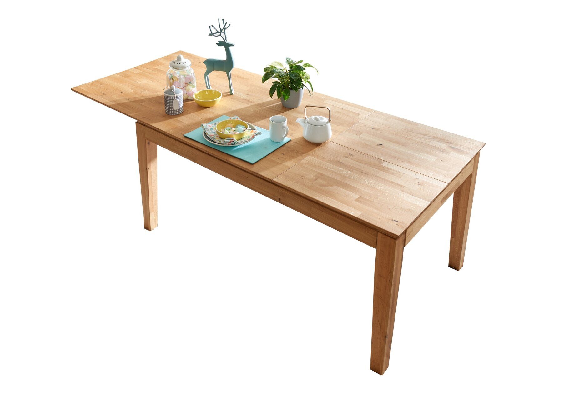 Main Möbel Esstisch Main Möbel Ausziehtisch 140(200)x90cm "Bonn" Wildeiche massiv