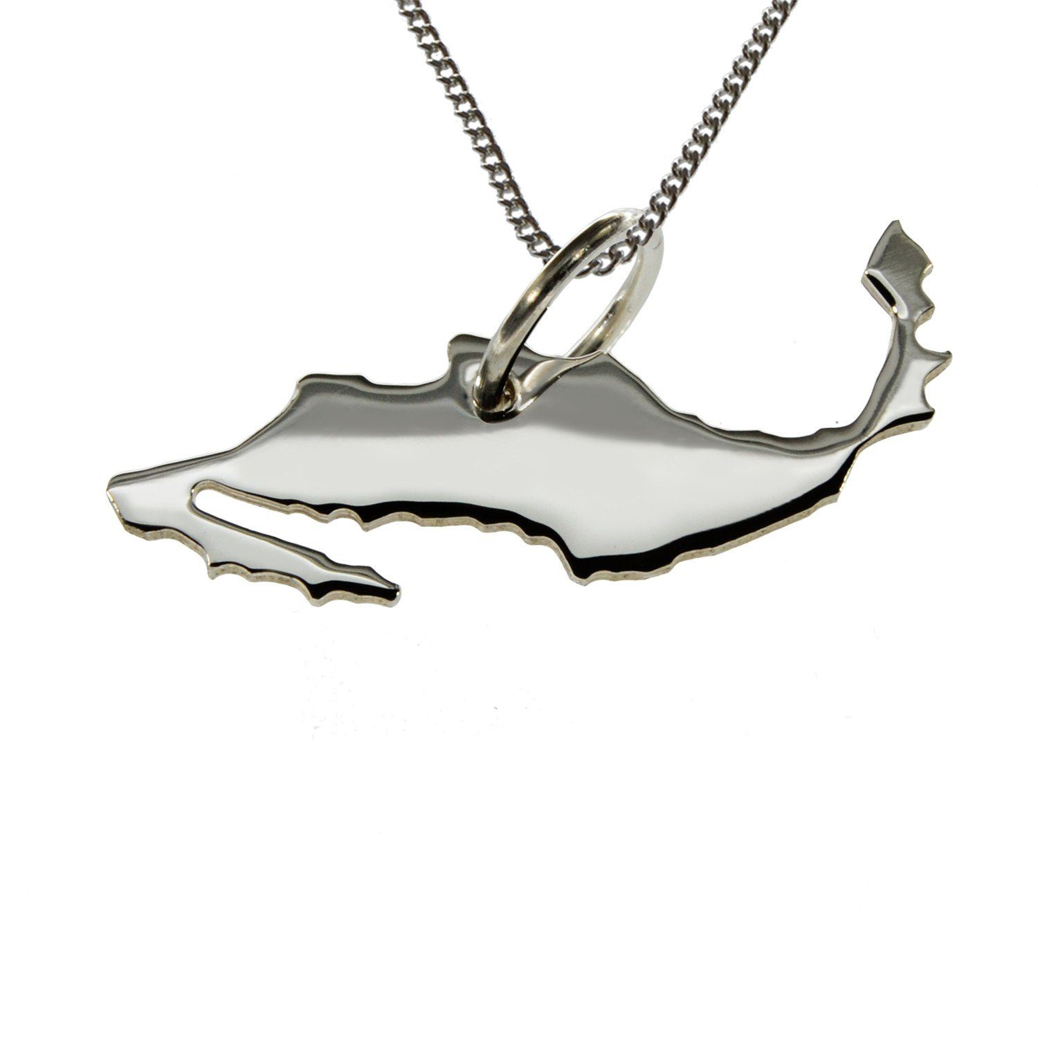 Kette mit Anhänger 50cm Halskette + Mexiko Anhänger in massiv 925 Silber