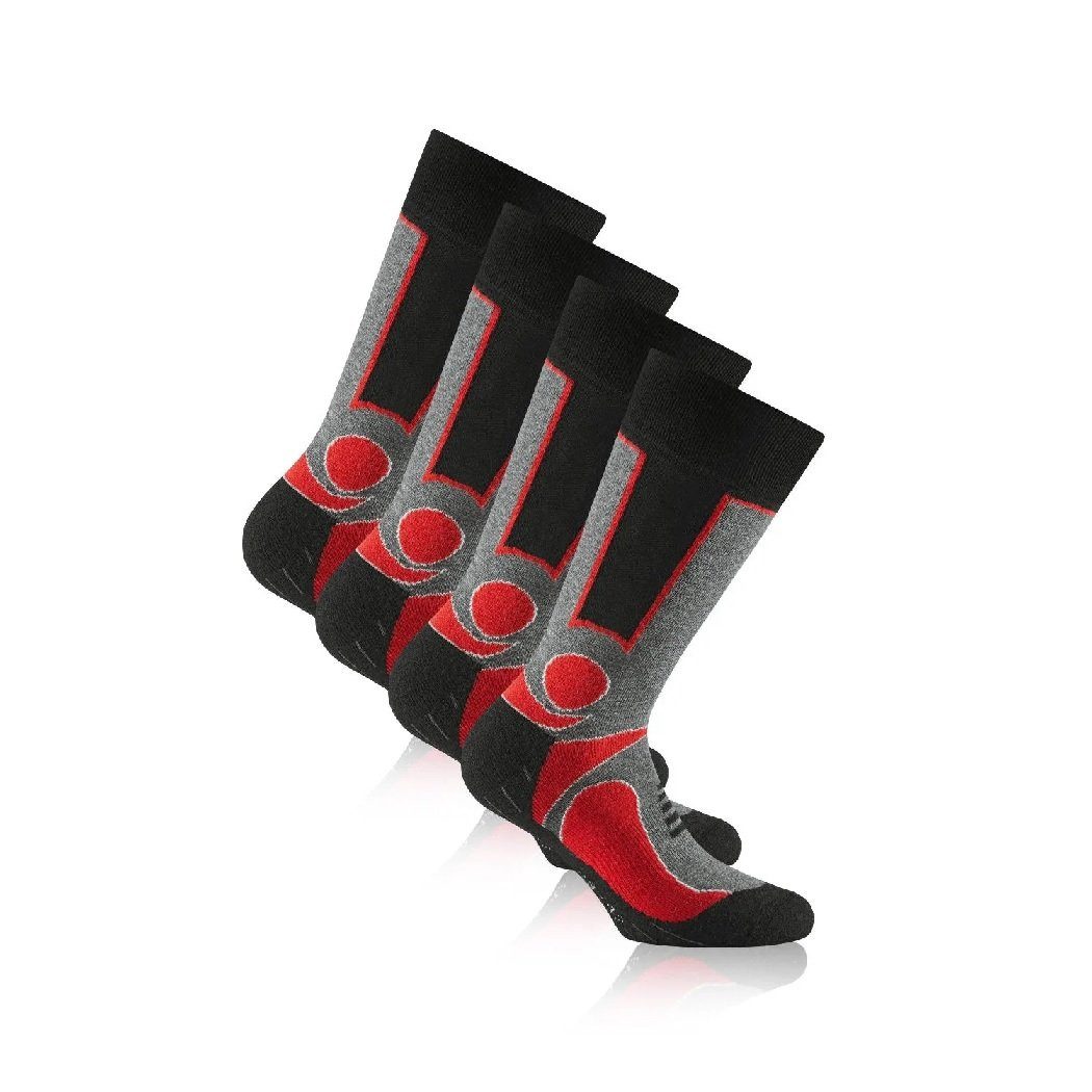 Rohner Socks Wandersocken Calf Basic schwarz/rot - 2 Paar günstig online kaufen
