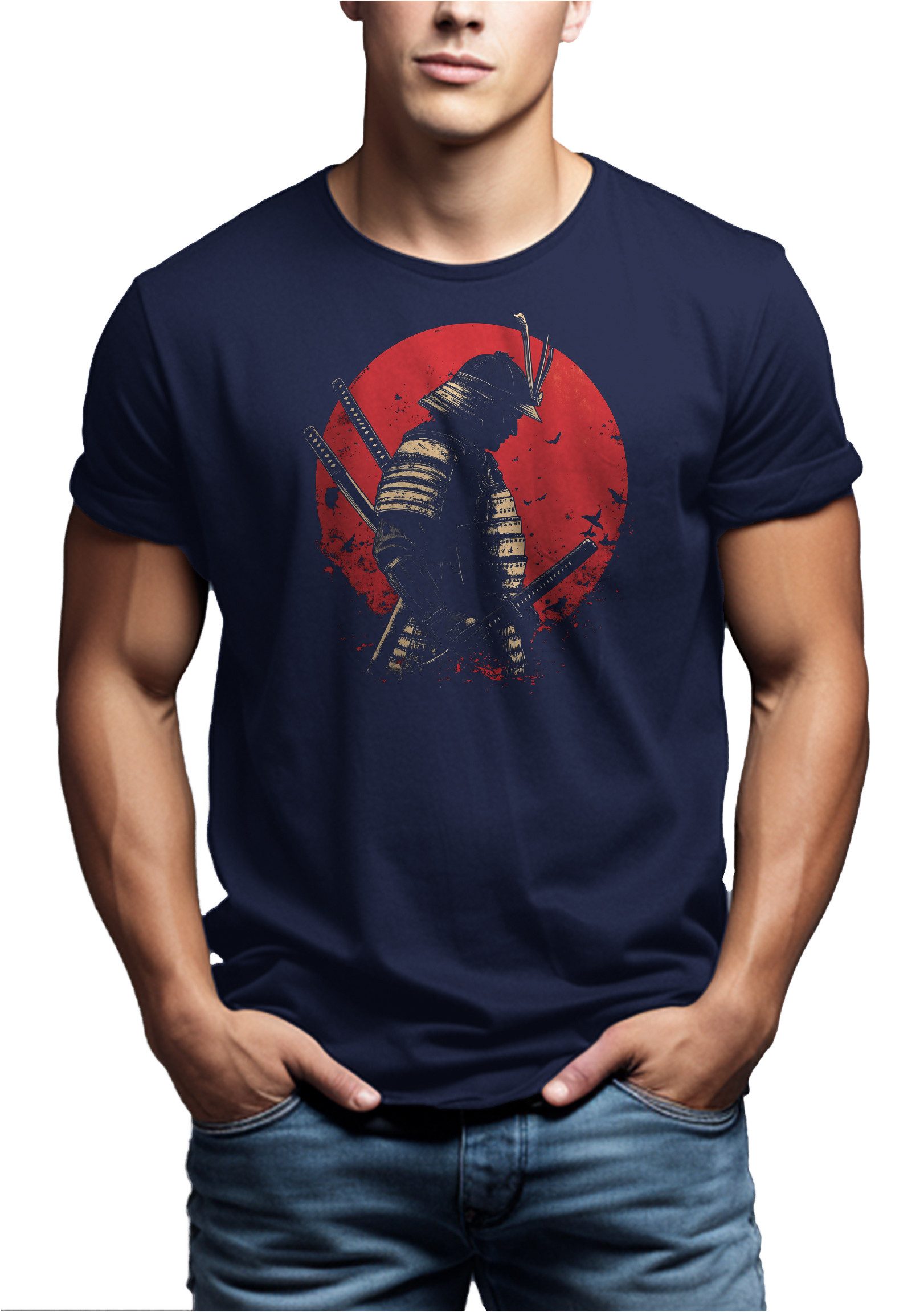 MAKAYA Print-Shirt Japan Style Samurai Design günstig online kaufen