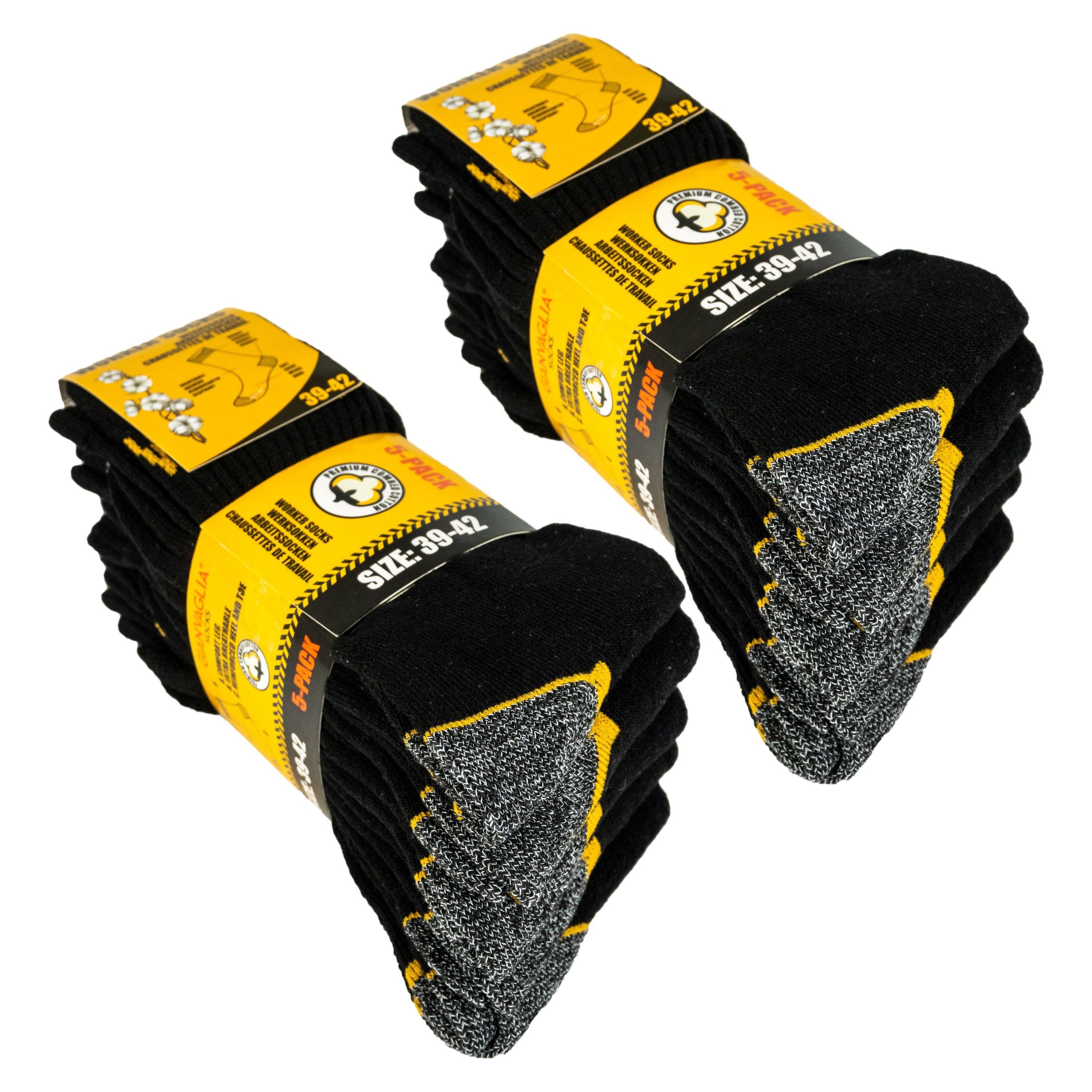 TEXEMP Arbeitssocken 10 Paar Arbeitssocken WORK Herrensocken Baumwolle Dicke Schwarz Arbeit (Packung, 10-Paar, 10 Paar)