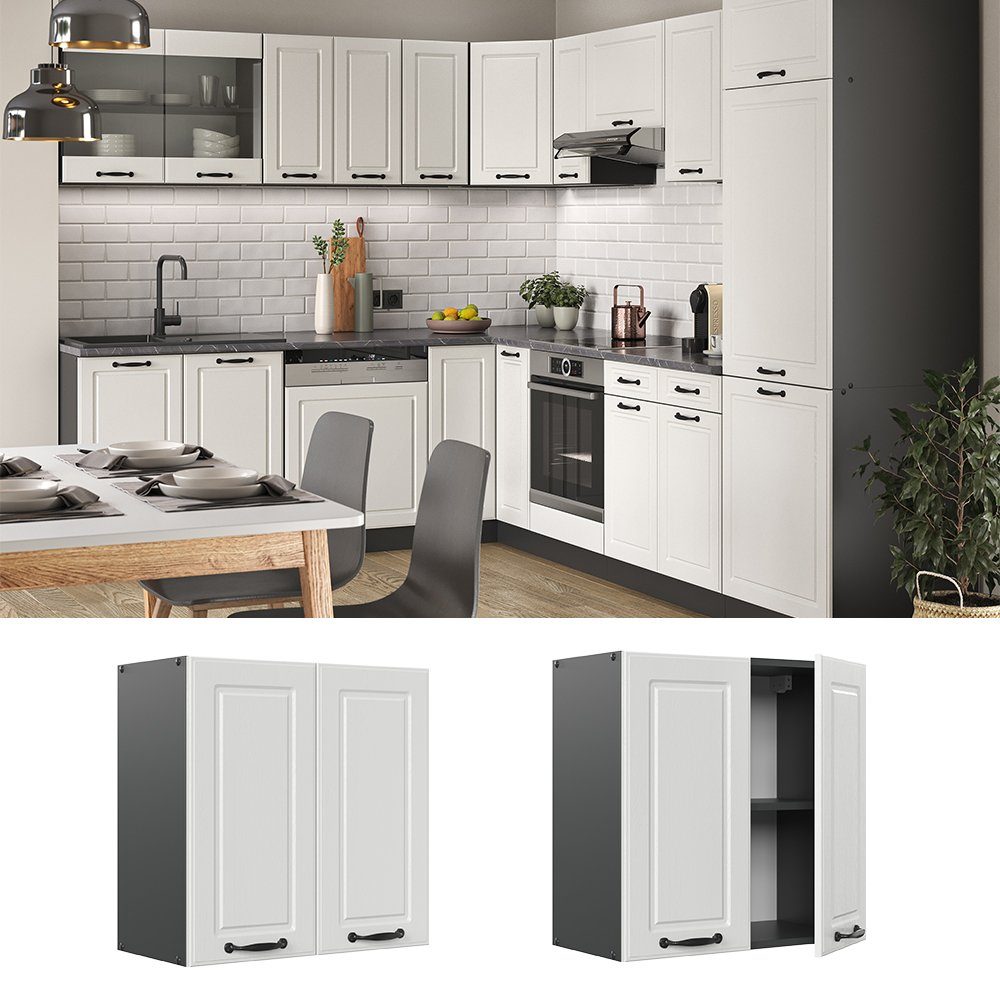 Vicco Hängeschrank R-Line, Weiß Landhaus/Anthrazit, 60 günstig online kaufen