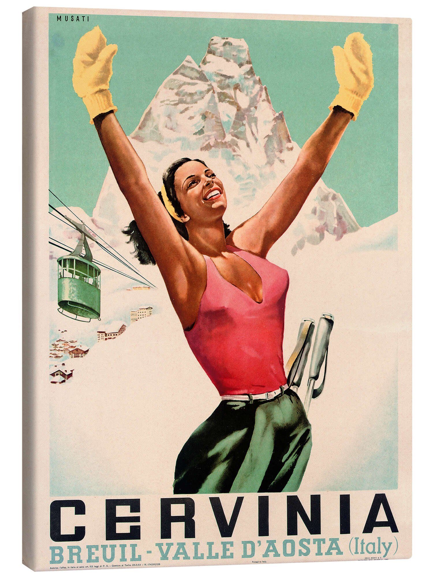 Leinwandbild Vintage Ski Collection