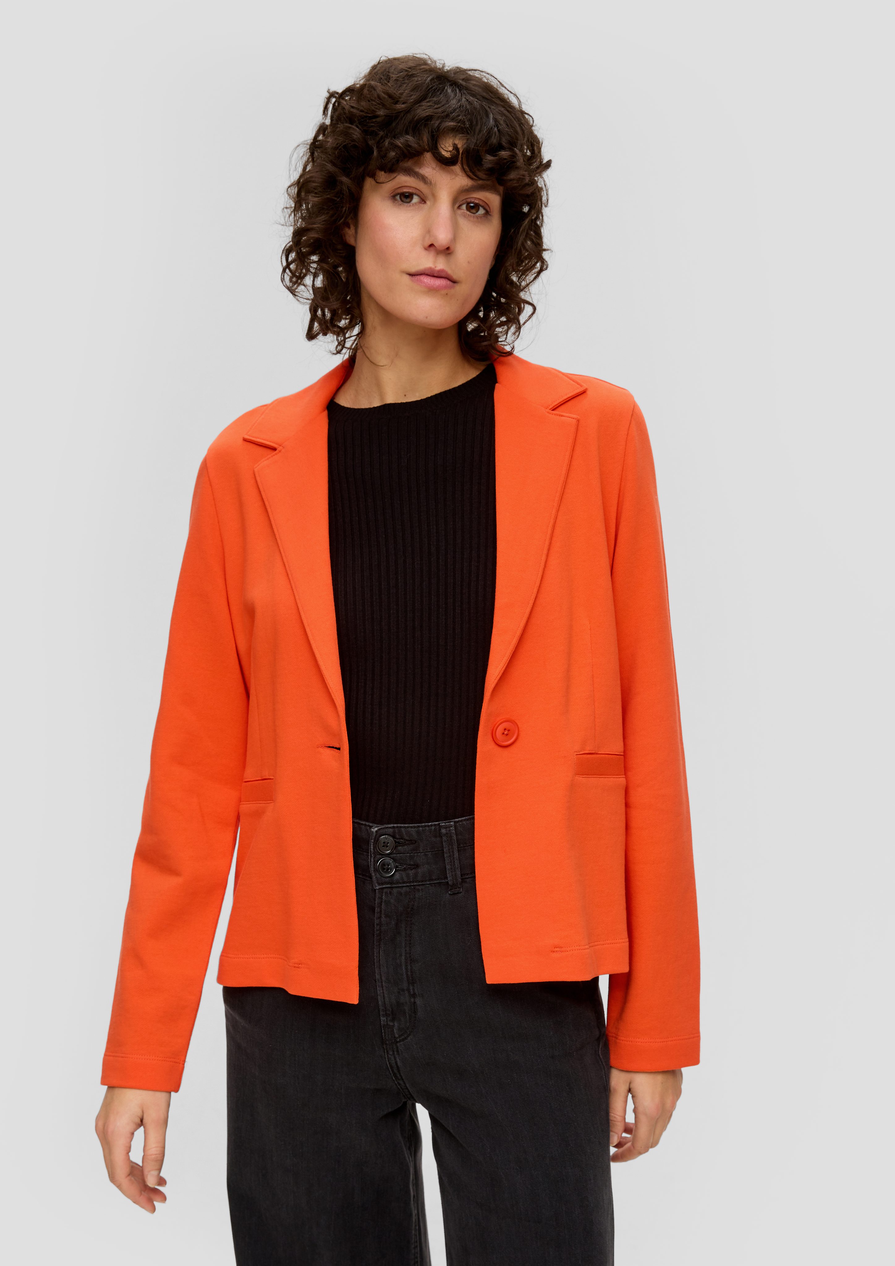 s.Oliver Sweatshirt Blazer aus Sweatstoff orange