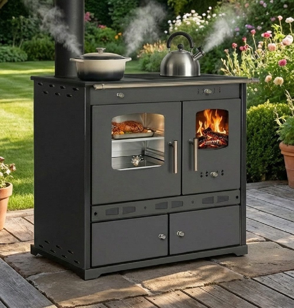 Prometey Gartenkamin Outdoor-Küchenofen ECO LUX INOX, linke Version