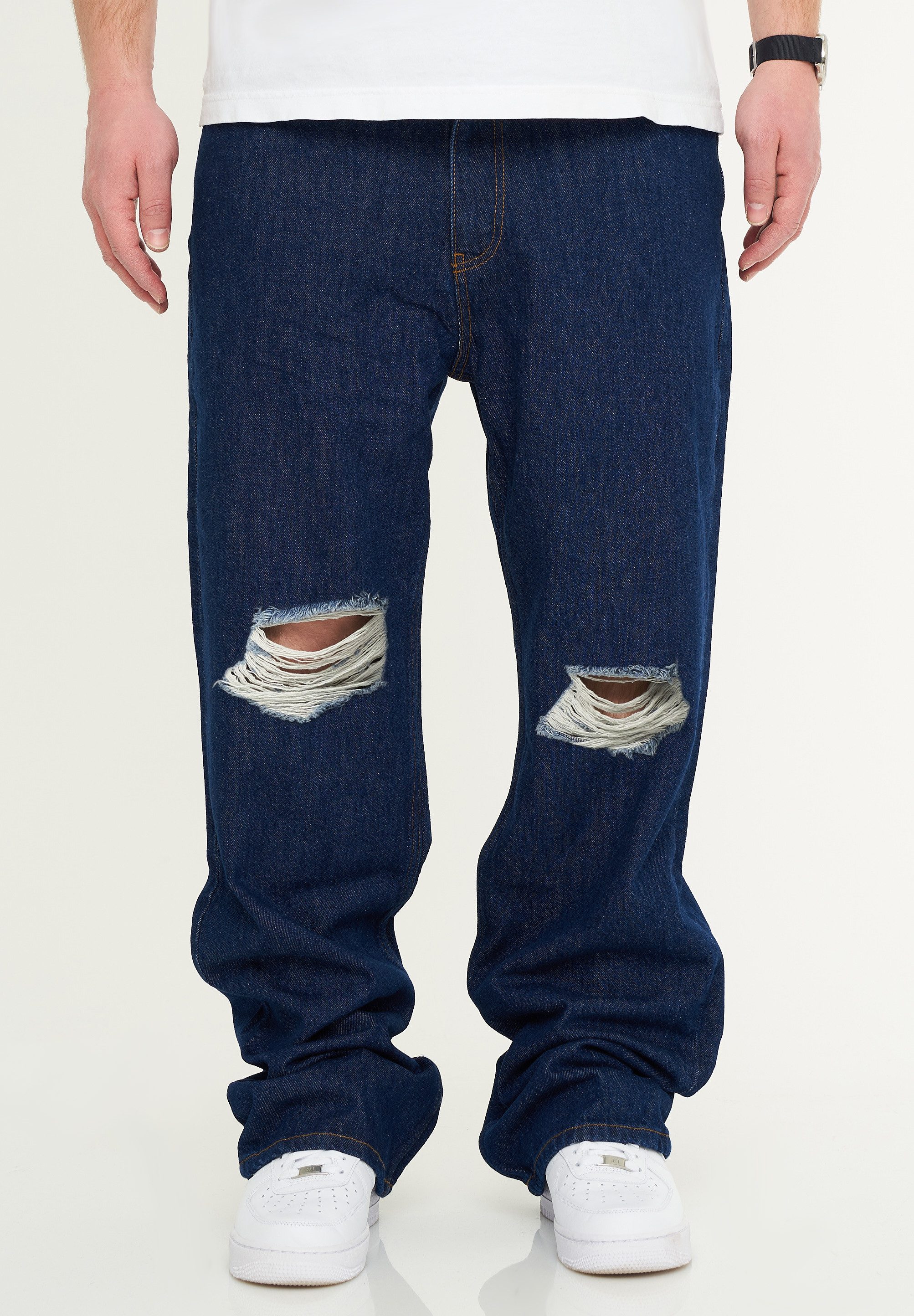 DAILY COTTON Loose-fit-Jeans DCPAPILON Herren Lange Hose Jeans Ripped Loose-Fit Baggy – Bild 2 von 4