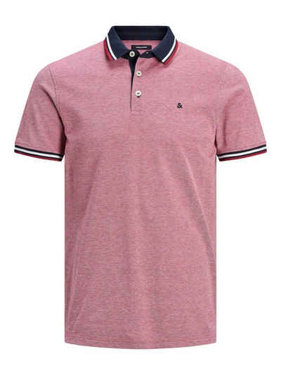 Jack & Jones Poloshirt »Polo Shirt Kurzarm Uni Hemd JJEPAULOS Pique Baumwolle« (1-tlg) 3613 in Rot