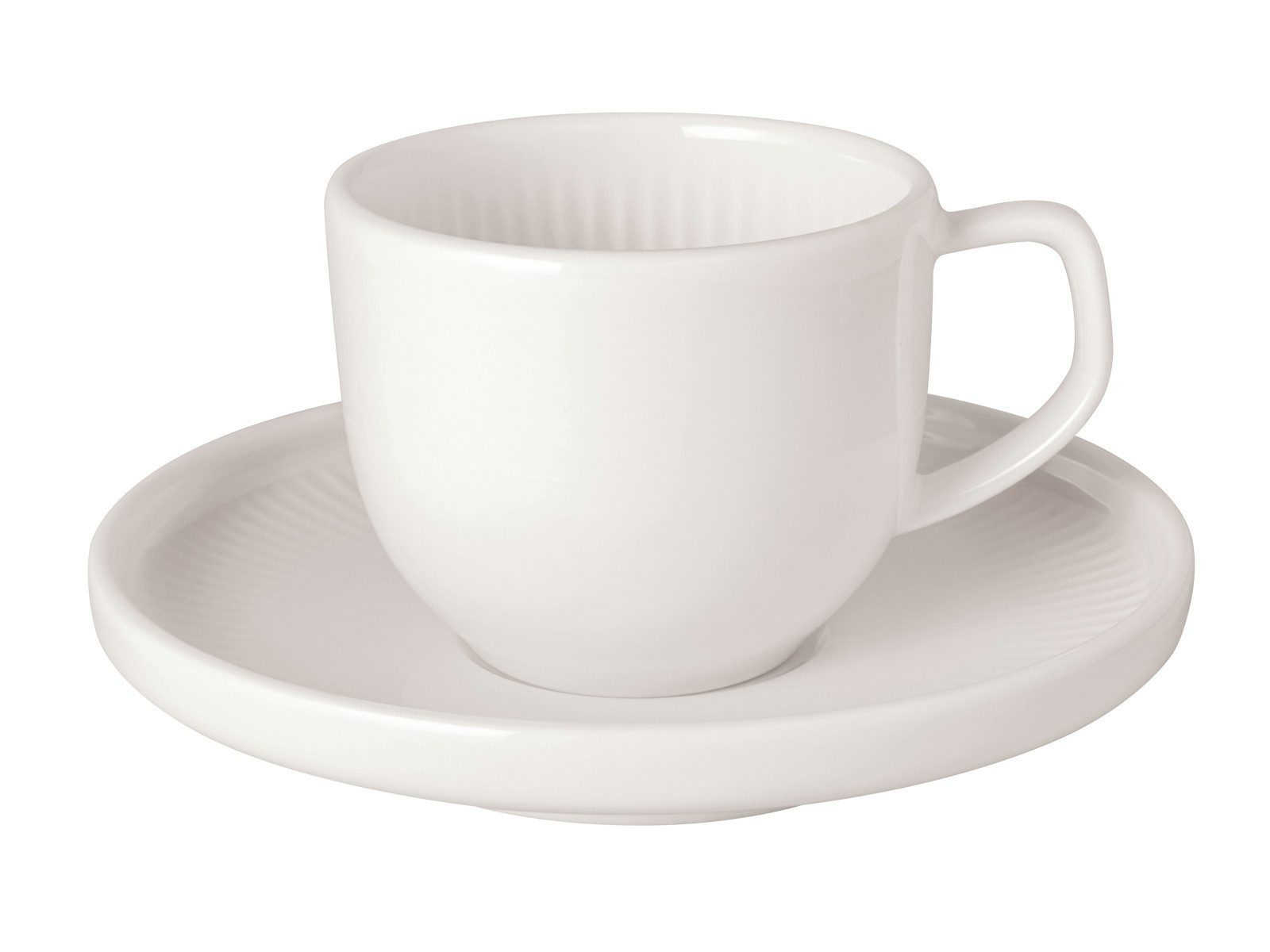 Villeroy & Boch Espressotasse Afina Espressotasse mit Untertasse weiß 2tlg, Premium Porcelain