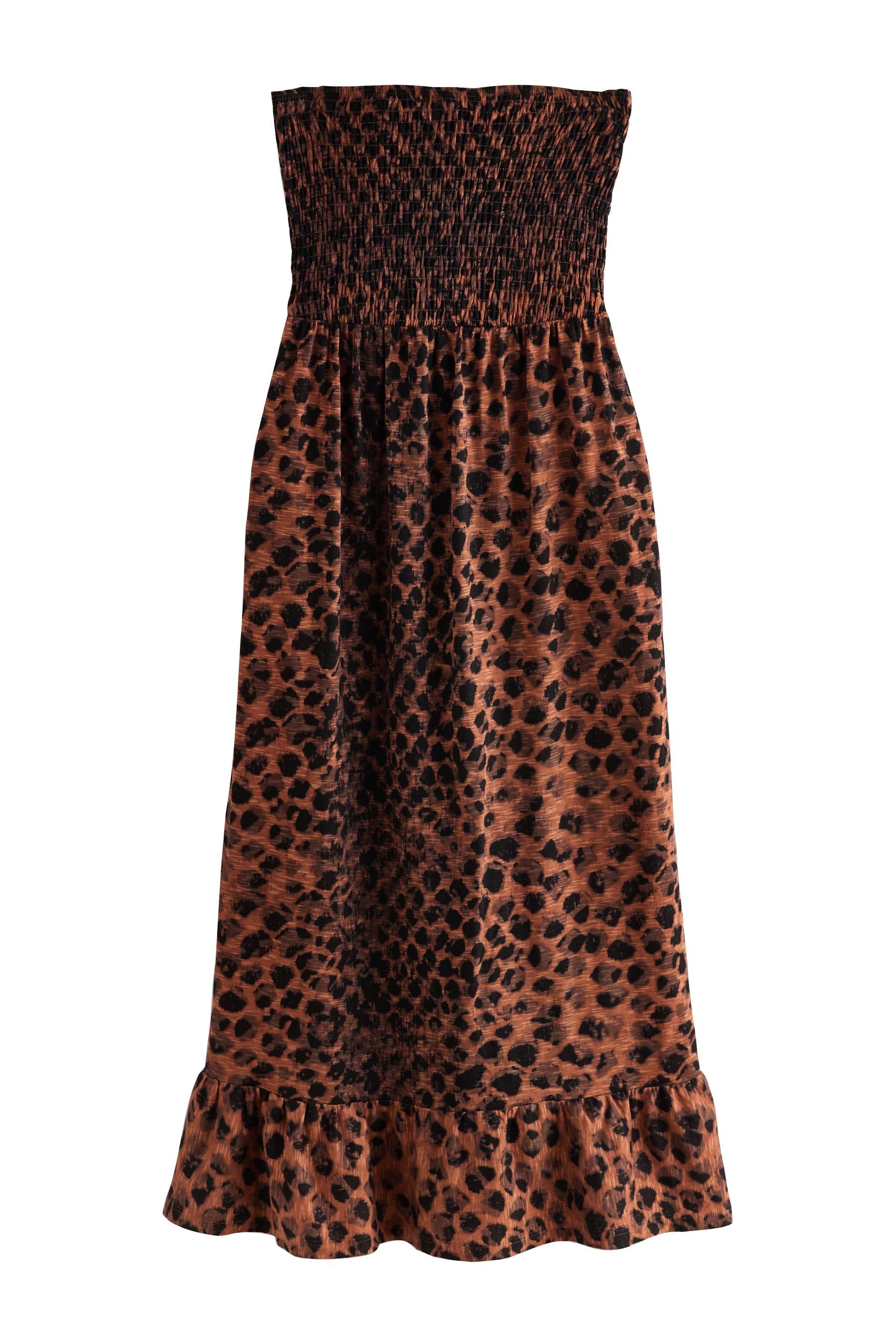 Next Midikleid Sommerkleid Baumwolle Carmenausschnitt und Rüschen (1-tlg)