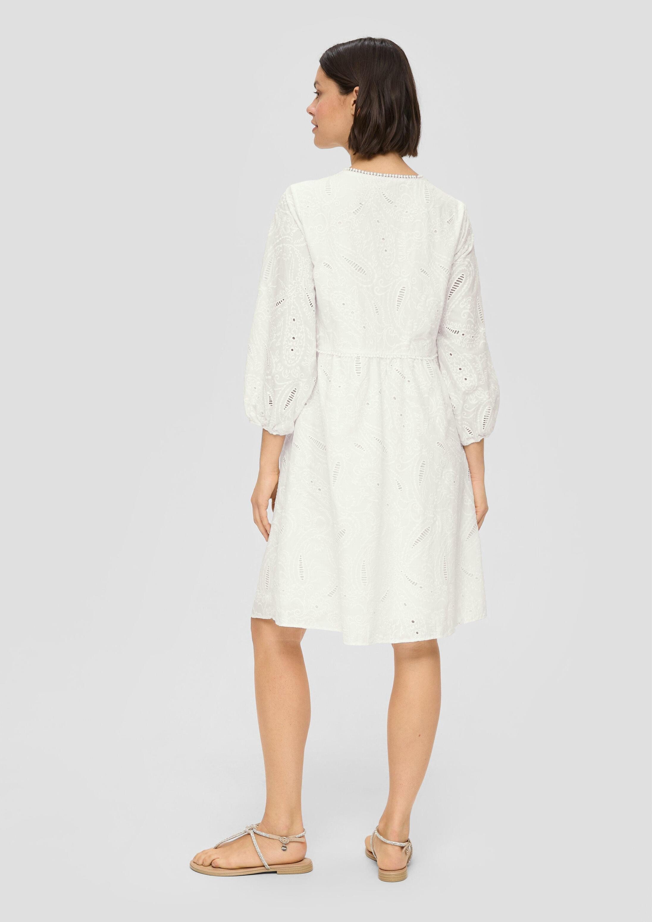 s.Oliver Minikleid Kleid Baumwoll-Kleid mit Lochstickerei