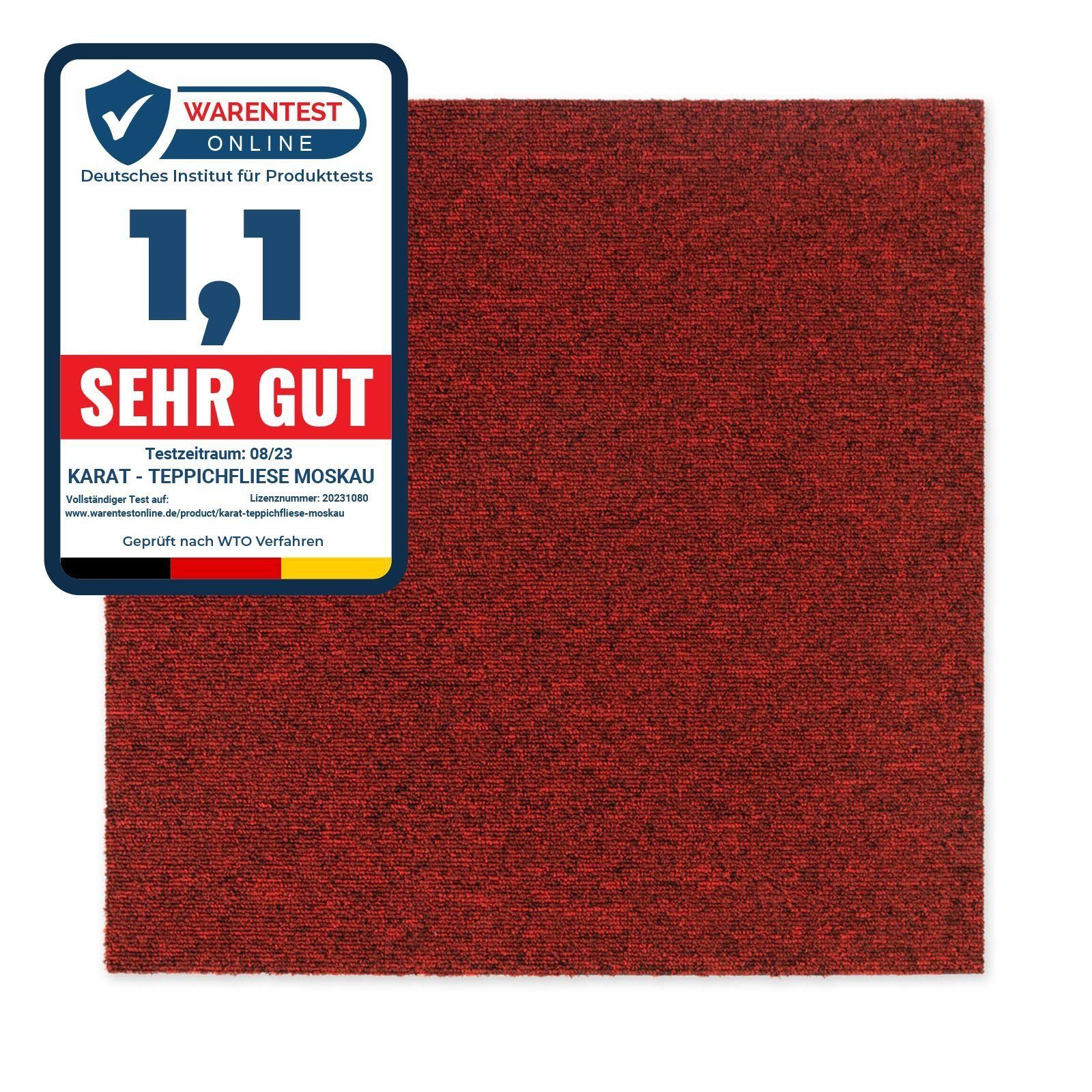 Karat Teppichfliese Zagreb, Fliese, Bodenschutz, verschiedene Farben, 50x50 günstig online kaufen