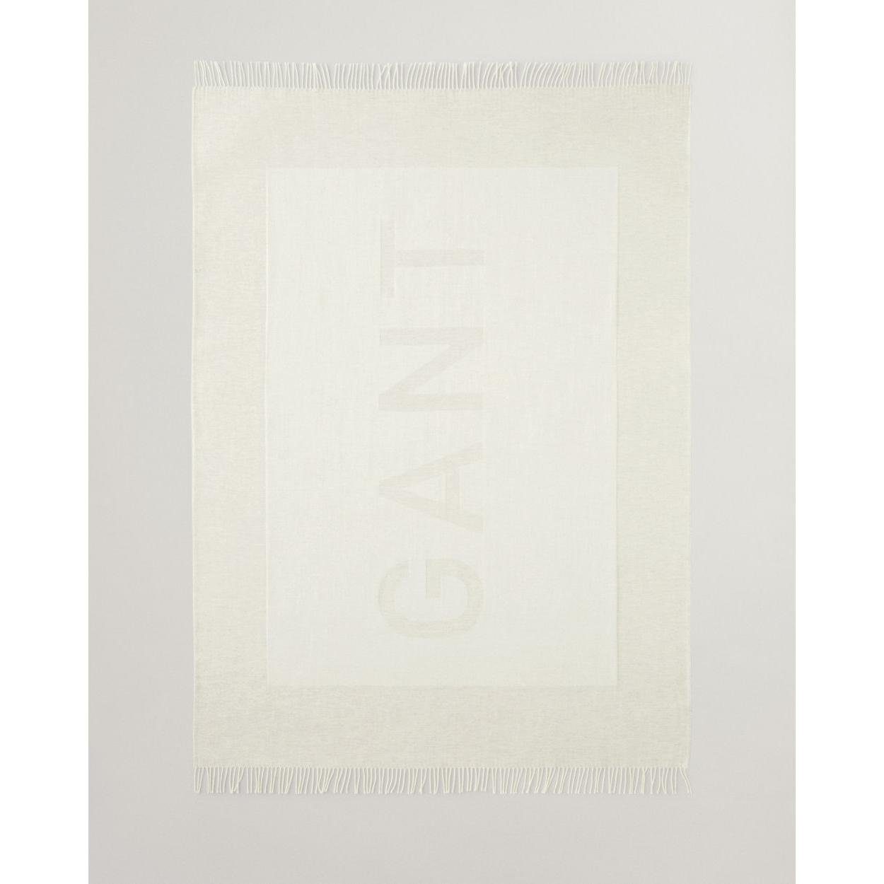Throw Home Logo Wohndecke Gant (130x180cm), White Gant Sand Gant Wolldecke