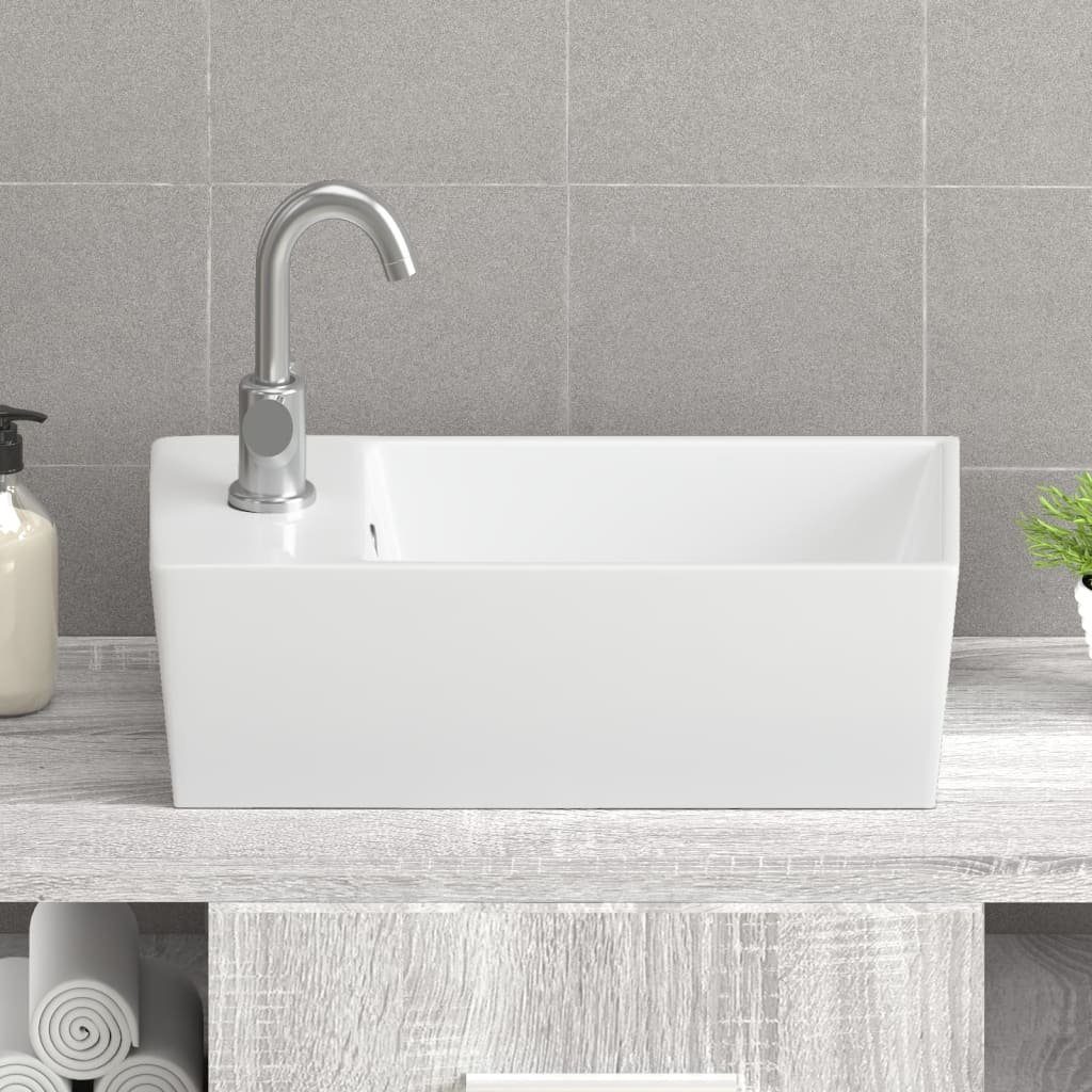 vidaXL Waschbecken Waschbecken Weiß 48x25x15 cm Keramik