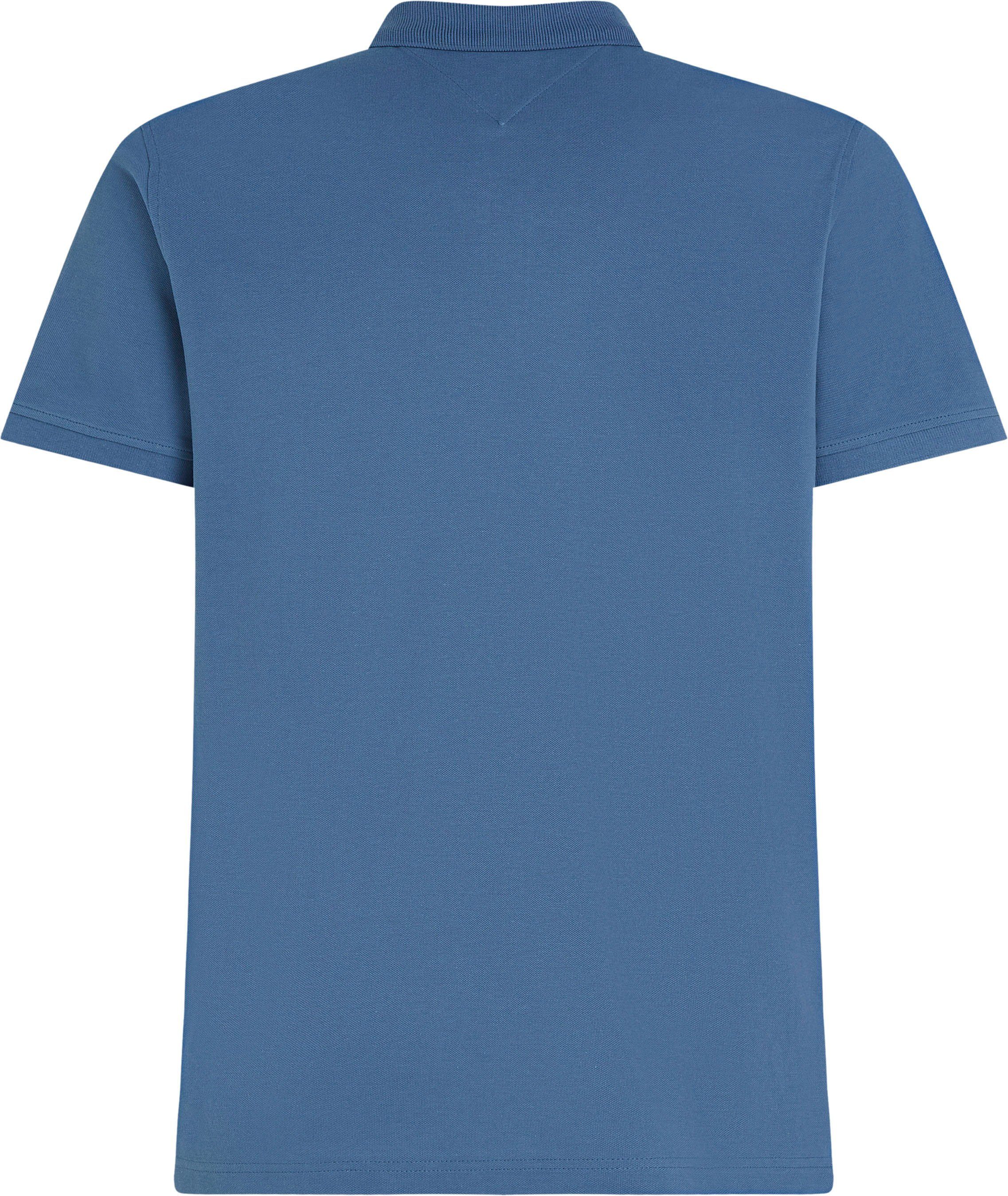 Knopfleiste Blue kontrastfarben mit PLACKET Coast hinterlegter Hilfiger POLO Tommy CONTRAST Poloshirt REG