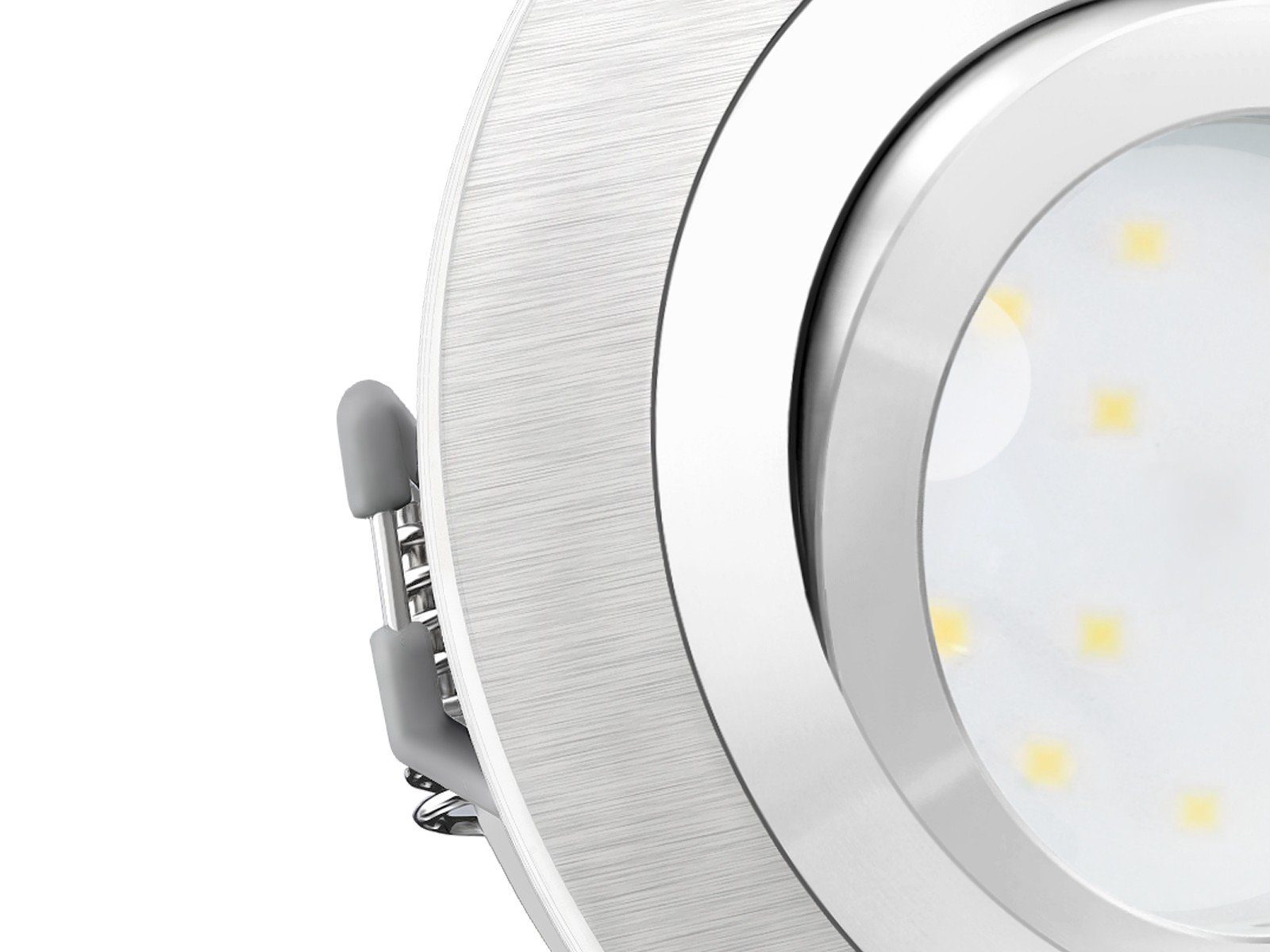 flach rund SSC-LUXon LED-Modul mit Warmweiß 230V, Einbaustrahler Aluminium LED RF-2 5W, LED-Einbauleuchte