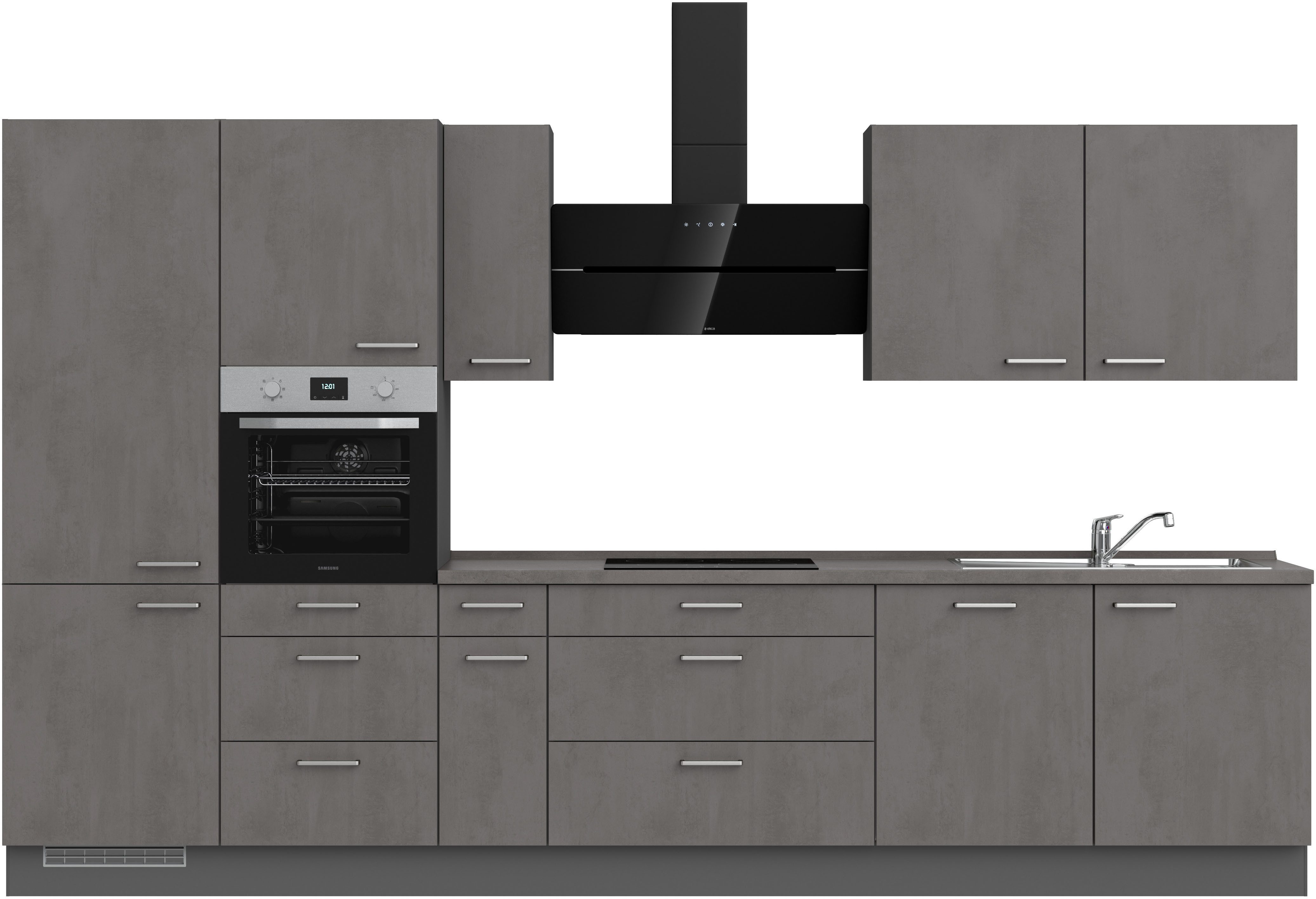nobilia® Küchenzeile "Riva II", vormontiert, Ausrichtung wählbar, Breite 360 cm, wahlw. mit E-Geräten