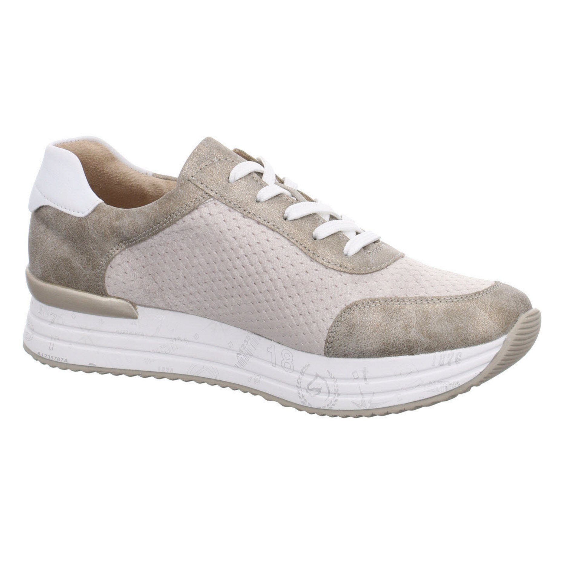 Schnürschuh perle/platin/weiss Halbschuhe Synthetikkombination Schuhe Sneaker Sport Remonte Sneaker Damen