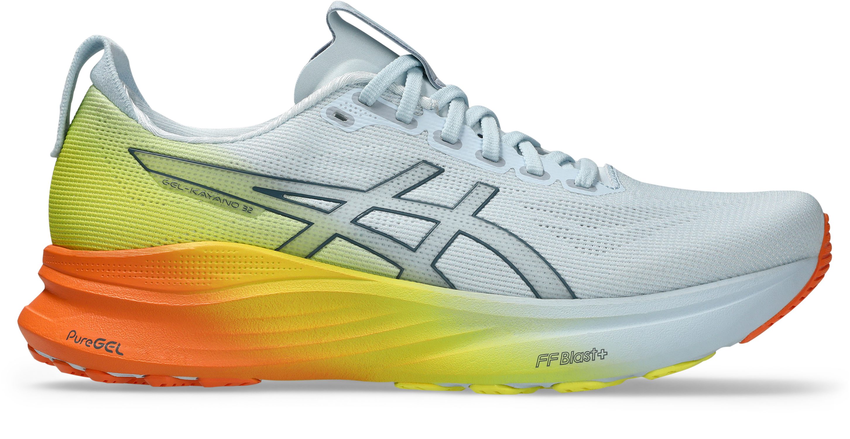 Asics GEL-KAYANO 32 Laufschuh sportlicher Stil, leicht profiliertes Laufsohlenprofil, Schnürung