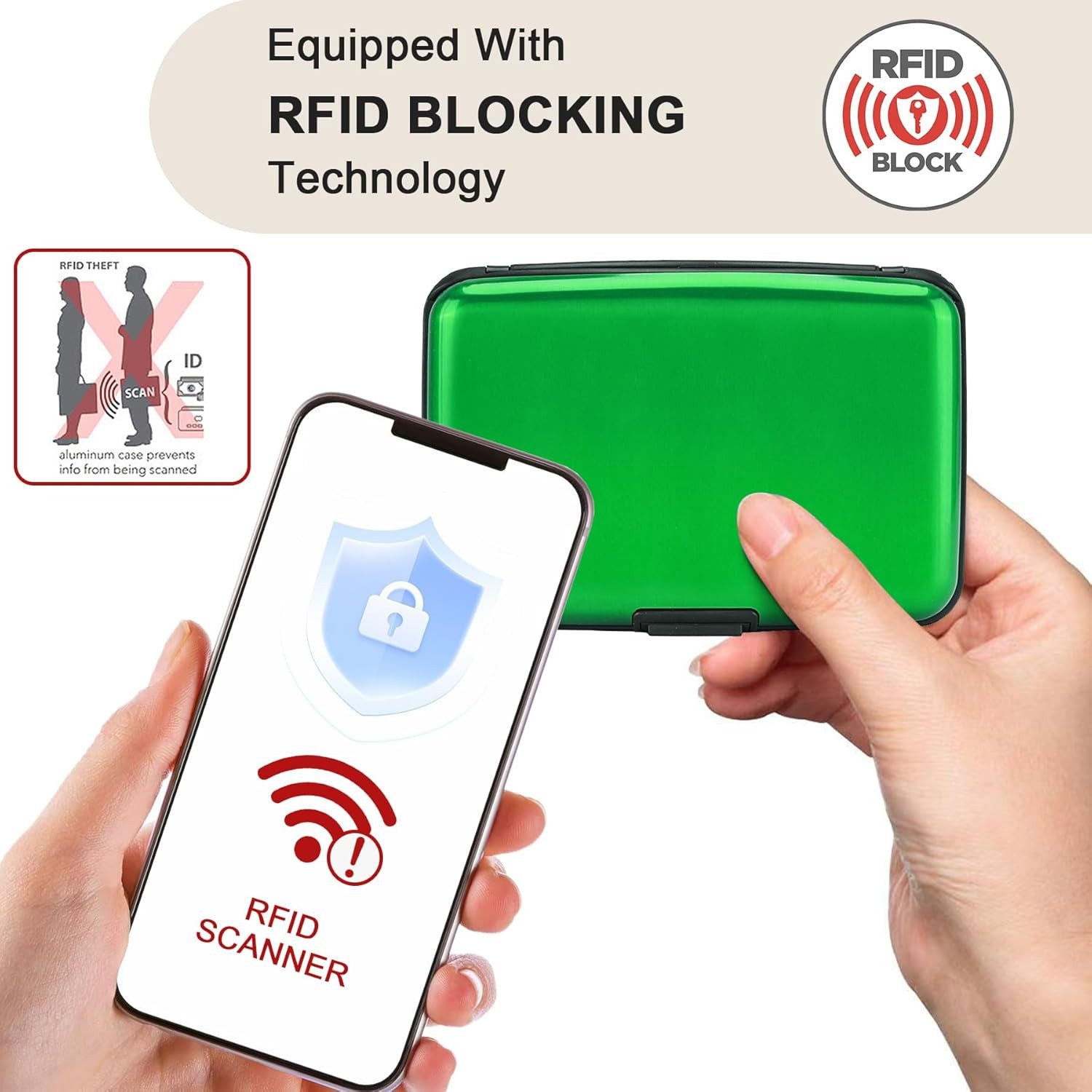FELIXLEO digitale Geldbörse Mini RFID Wallet Aluminium Credit Cards Holder Business Case – Bild 2 von 5
