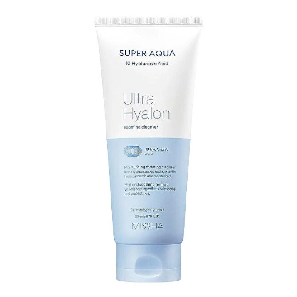 Missha Gesichts-Reinigungsmilch Super Aqua Ultra Hyalron Foaming Cleanser 200ml