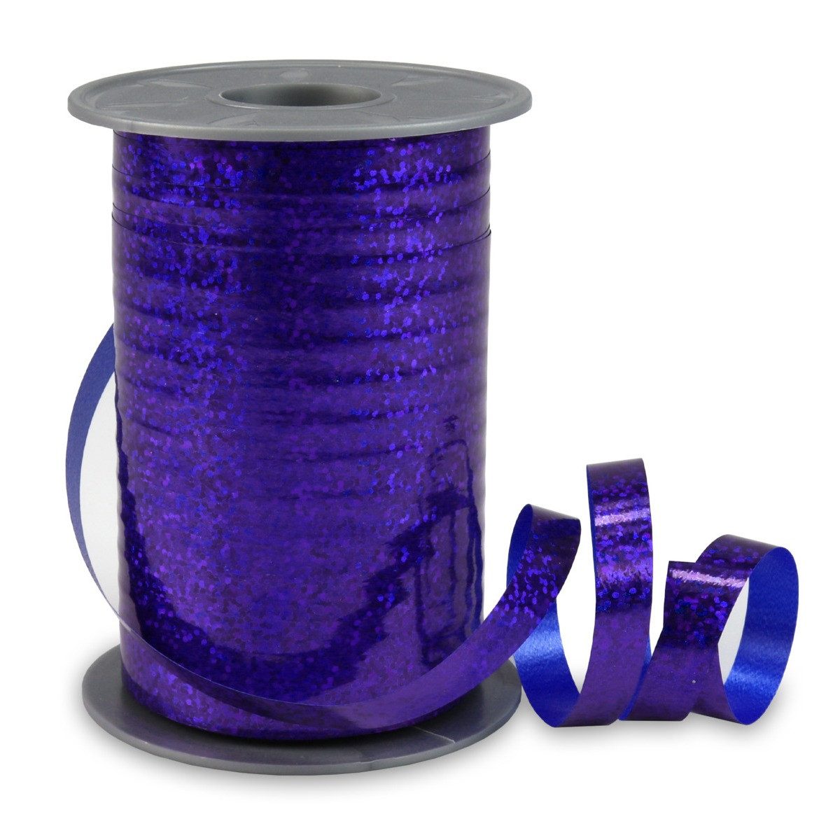 PRÄSENT Geschenkband PRÄSENT Ringelband Holly Holograpic royalblau 10mmx200m
