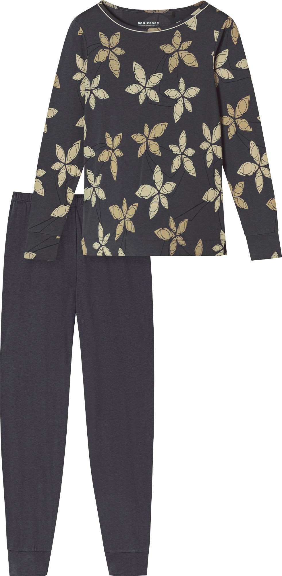 Schiesser Pyjama Damen-Schlafanzug Single-Jersey gemustert günstig online kaufen