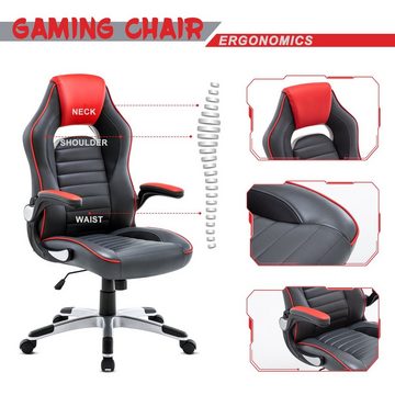 Intimate WM Heart Gaming Chair Ergonomischer Drehstuhl, Hochverstellbarer Schreibtischstuhl, Hochklappbare Armlehnen