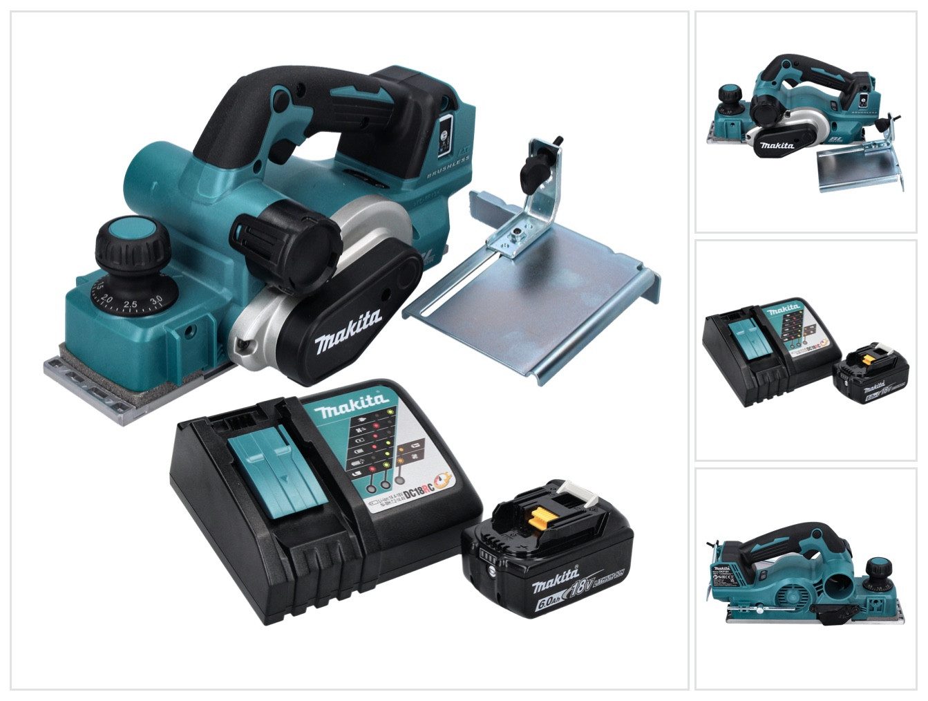 Makita Akku-Falzhobel DKP 181 RG1 Akku Hobel Falzhobel 82 mm 18 V Brushless + 1x Akku 6,0