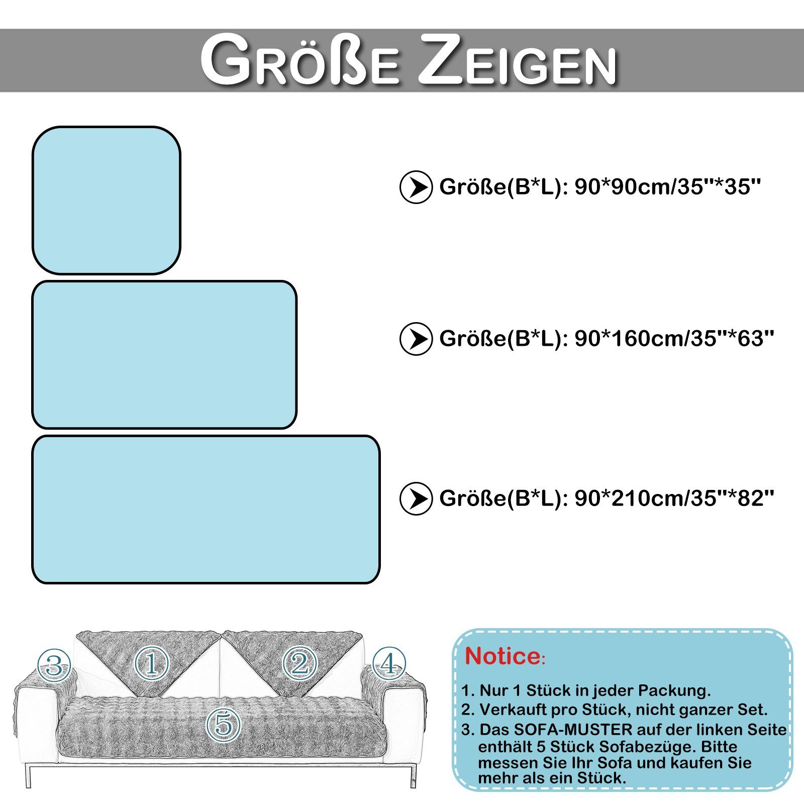 BTTO Sofaschoner Hussen Rutschfeste Überwurf Einfarbig günstig online kaufen