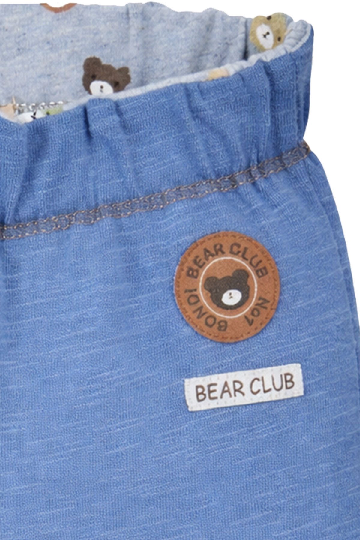 BONDI Trachtenlederhose Baby Jungen Wendehose 'Bear Club' 94034, Blau