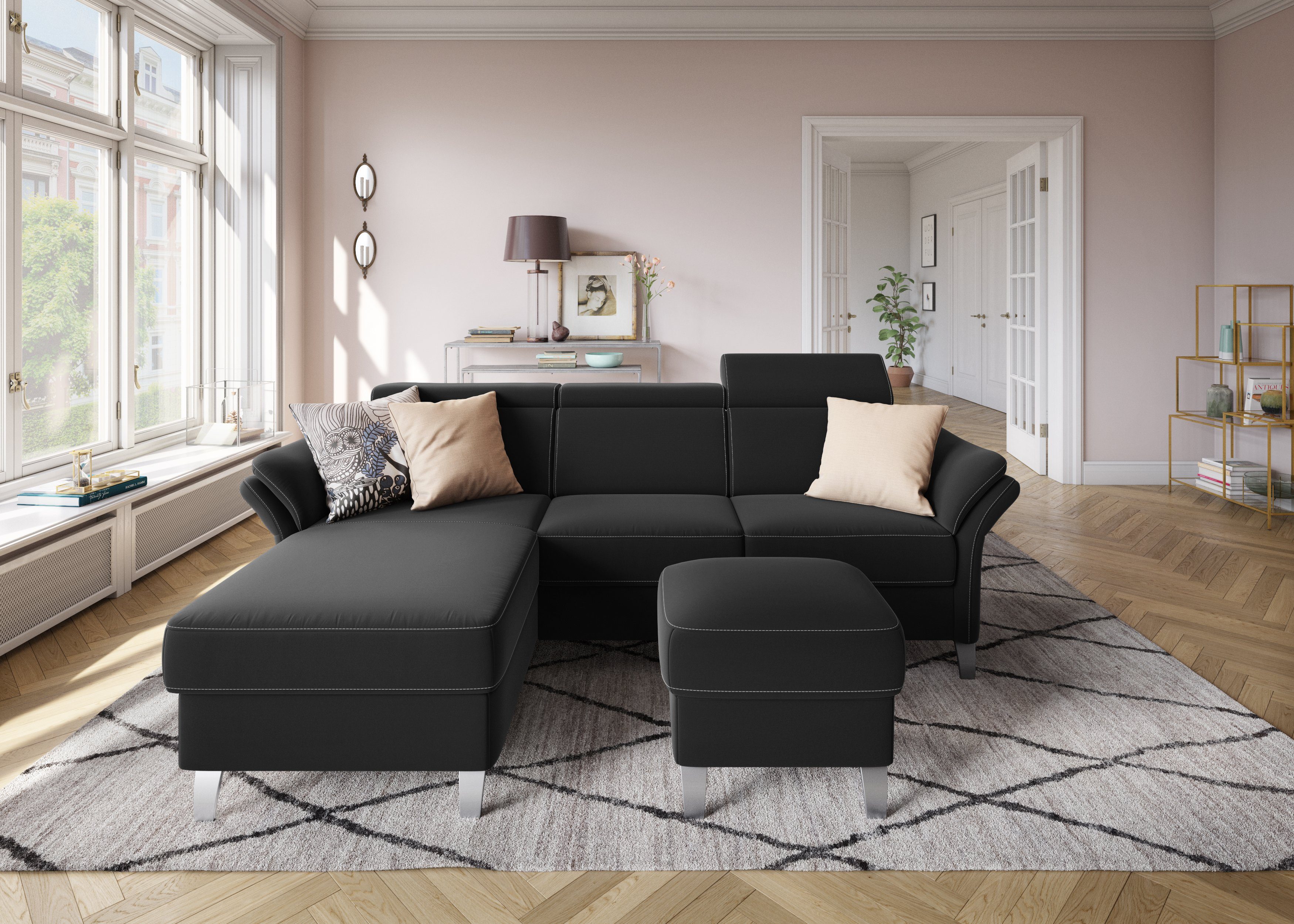 sit&more Ecksofa "Vincenzo L-Form", inklusive Kopfteilverstellung, wahlweis günstig online kaufen