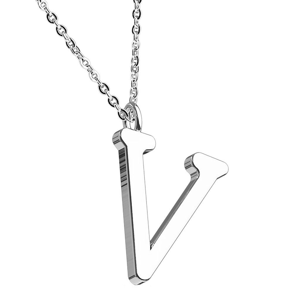 Taffstyle Kette mit Anhänger Damen Halskette Buchstaben Anhänger Kette Silber Schlicht Dezent A-Z (Personalisierte Halskette mit Buchstaben stilvoll und zeitlos - Geschenkidee)
