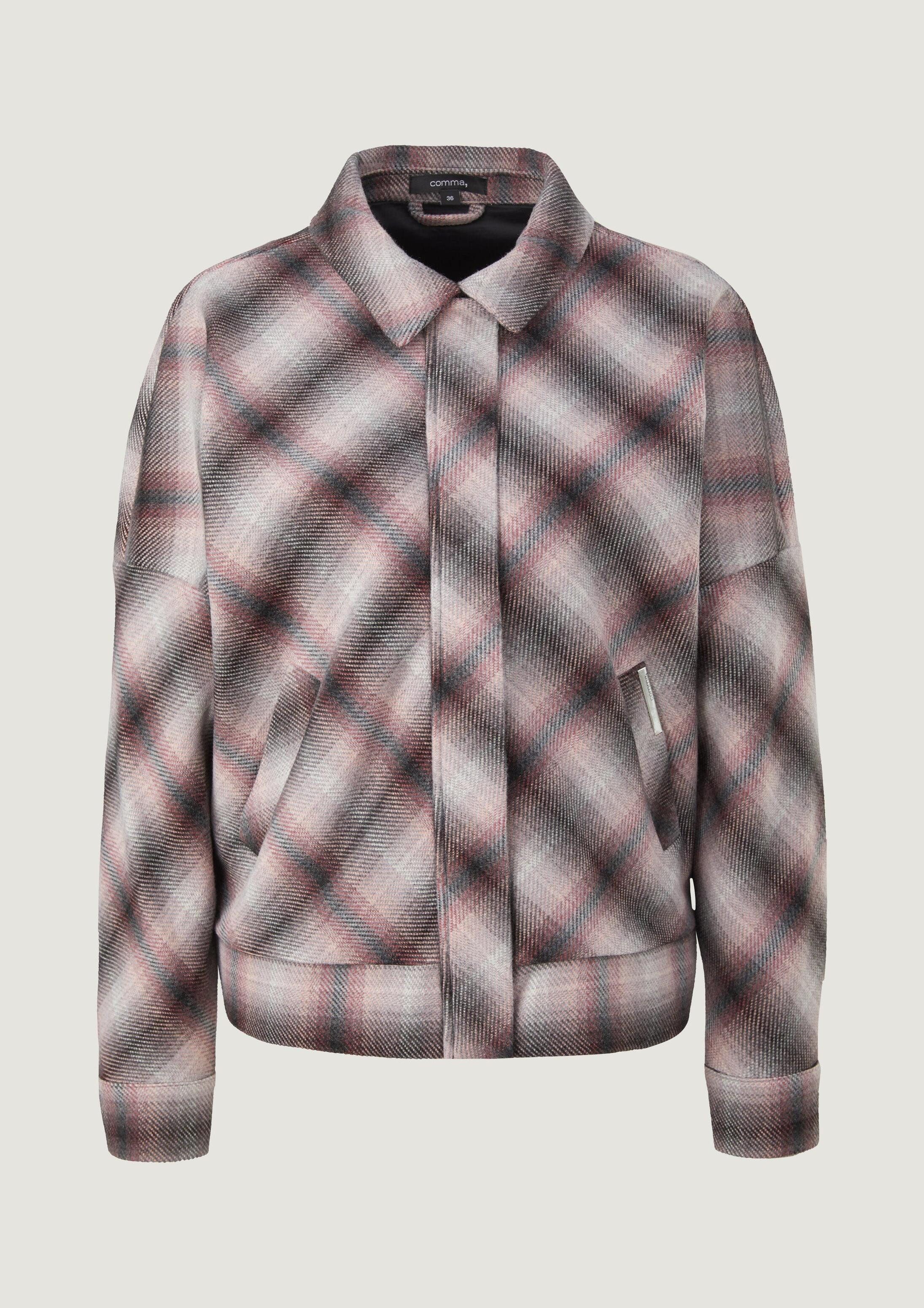 comma Funktionsjacke Indoor-Jacke Blouson mit Karomuster