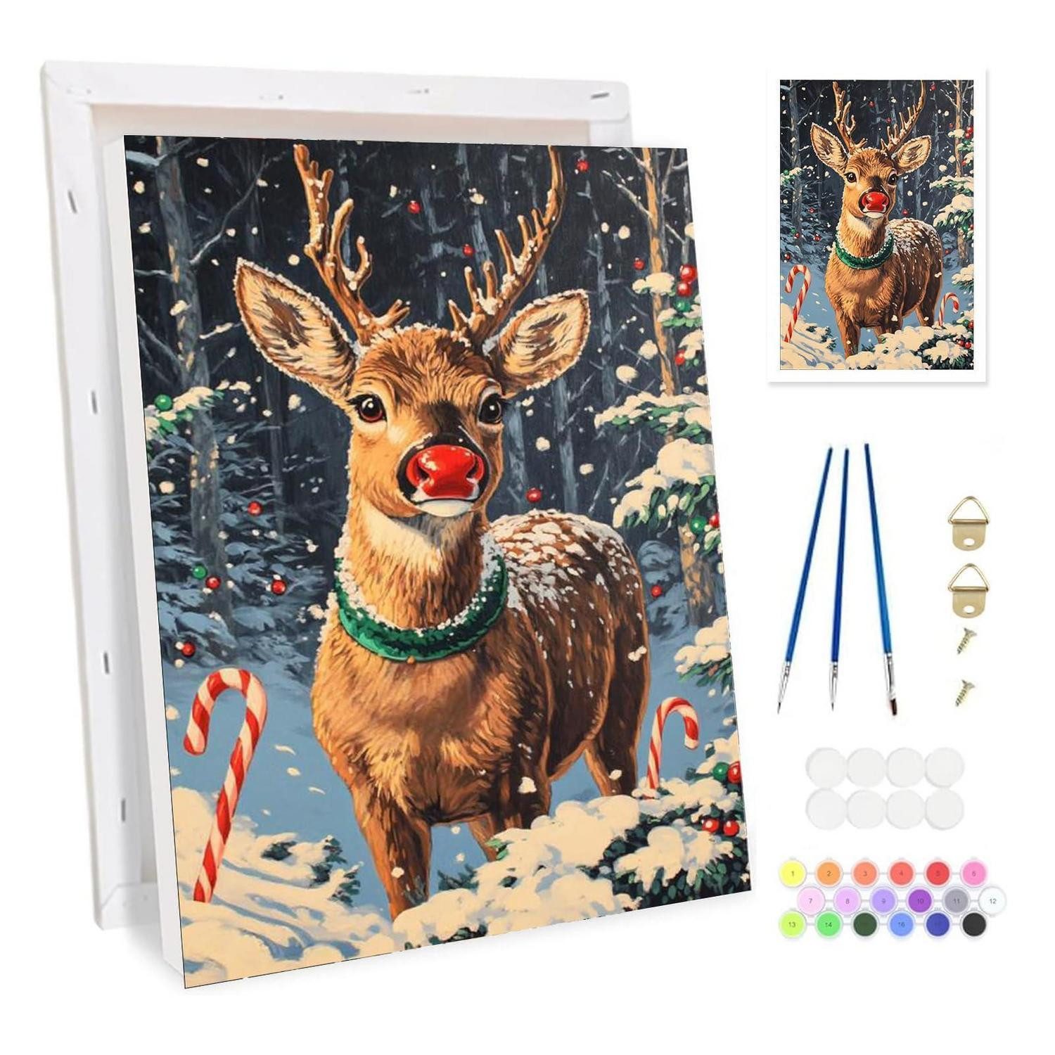 LuxusKollektion Malen nach Zahlen Malen nach Zahlen Rentier gerahmt 20x30cm (1-St)