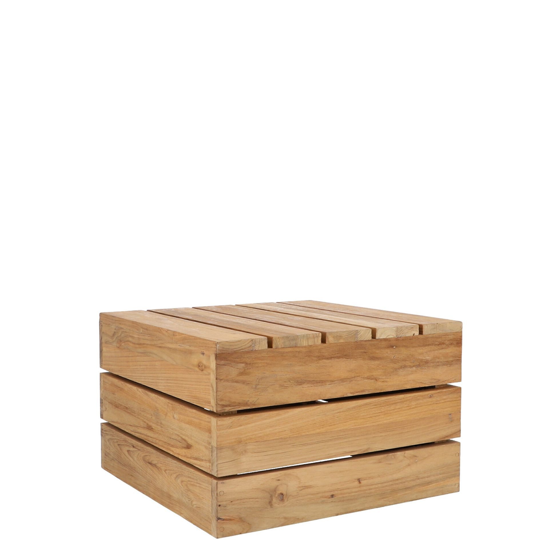 jankurtz Beistelltisch Move aus recyceltem Teakholz, 54 cm, mit Rollen