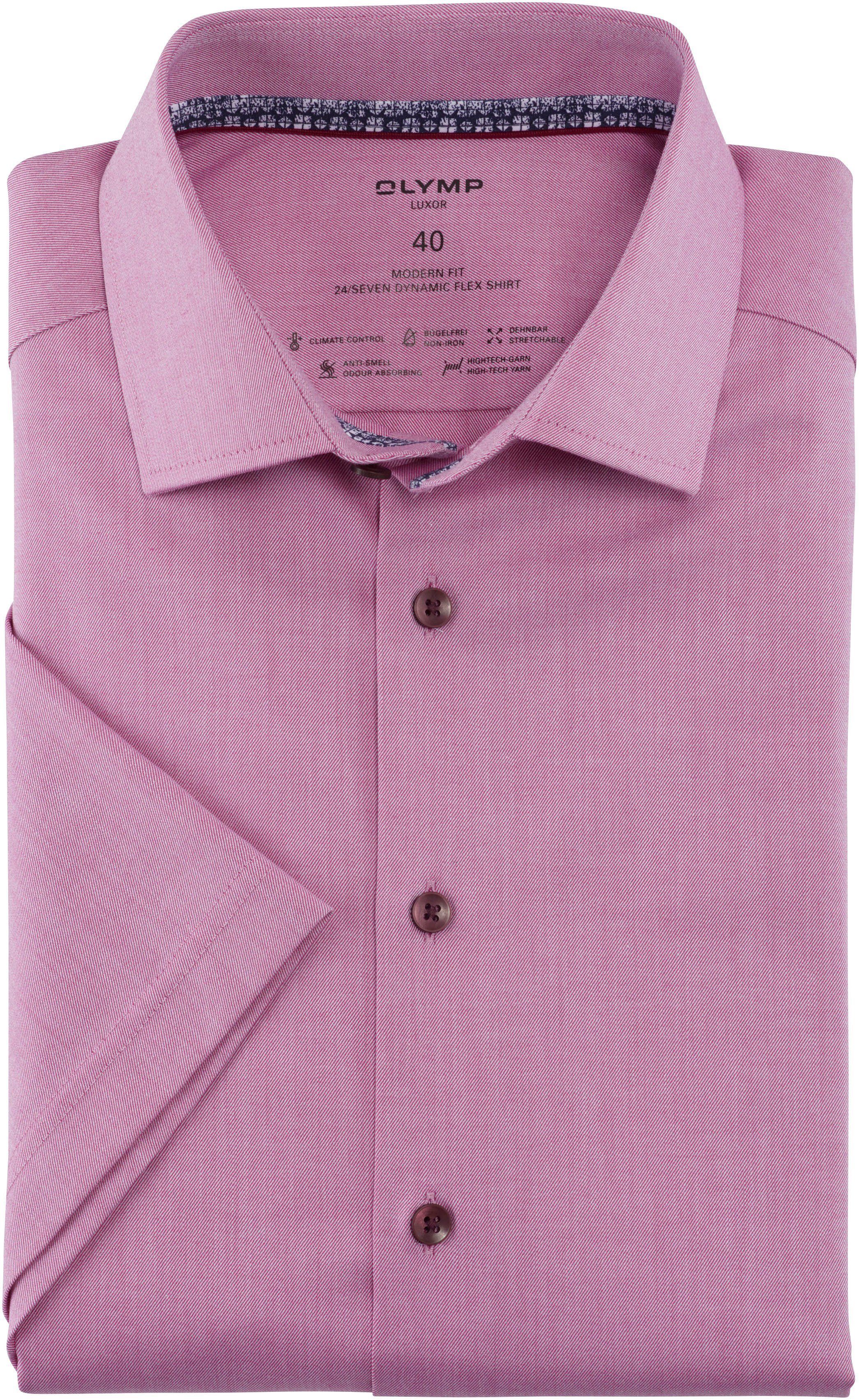 Kurzarmhemd in Quality OLYMP Luxor Flex modern fuchsia 24/7 Dynamic fit