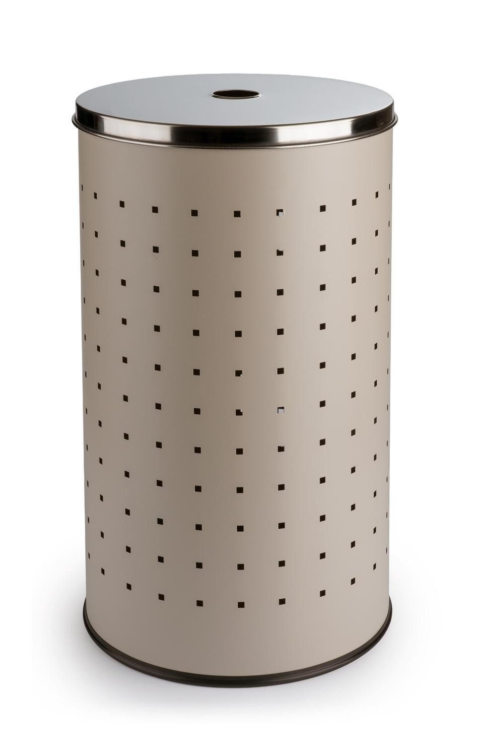Home4You Wäschetonne Wäschesammler, Greige, Ø 29 x H 54 cm, (Set, 1 St), 37 Liter Fassungsvermögen, mit Belüftungslöcher