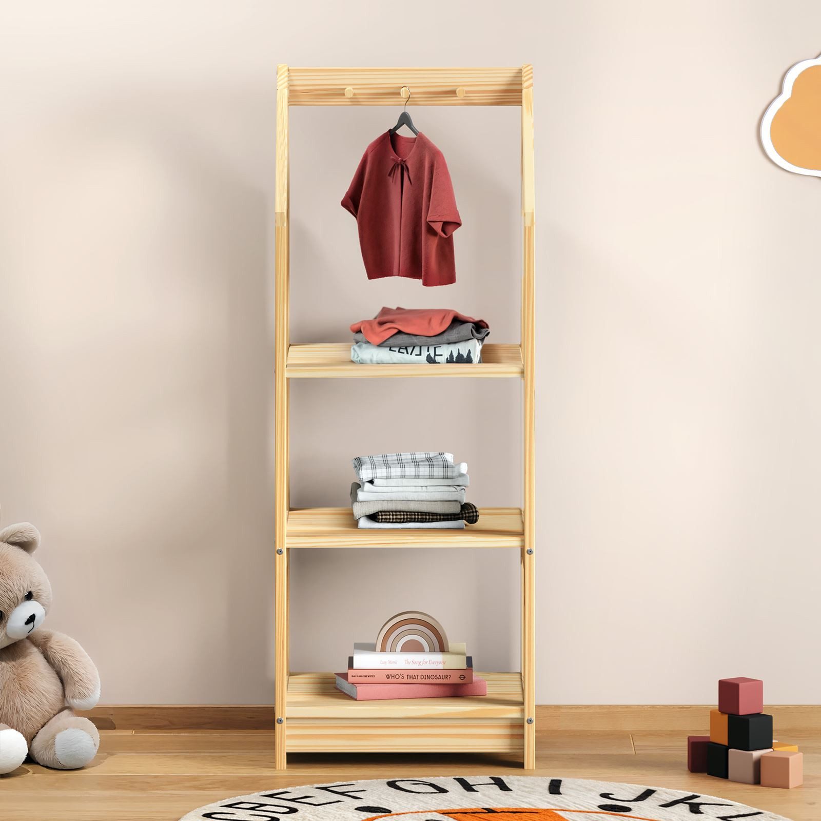 IDIMEX Kinderkleiderschrank SALLY Kinder Regal Hausform günstig online kaufen