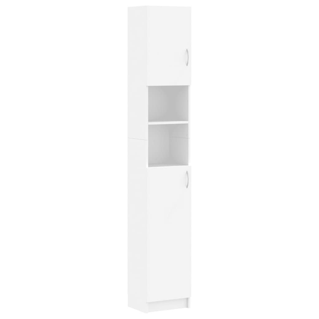 vidaXL Badezimmer-Set Badezimmerschrank Weiß 32×25,5×190 cm Holzwerkstoff, (1-St)