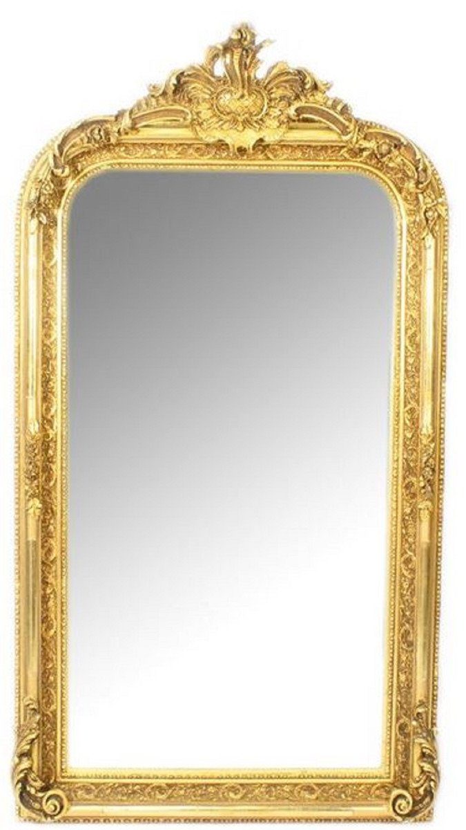 x Barock 70 Padrino Spiegel mit Barockspiegel Prunkvoller Wandspiegel - Gold wunderschönen Barock und H. 140 Holzrahmen cm Casa Verzierungen