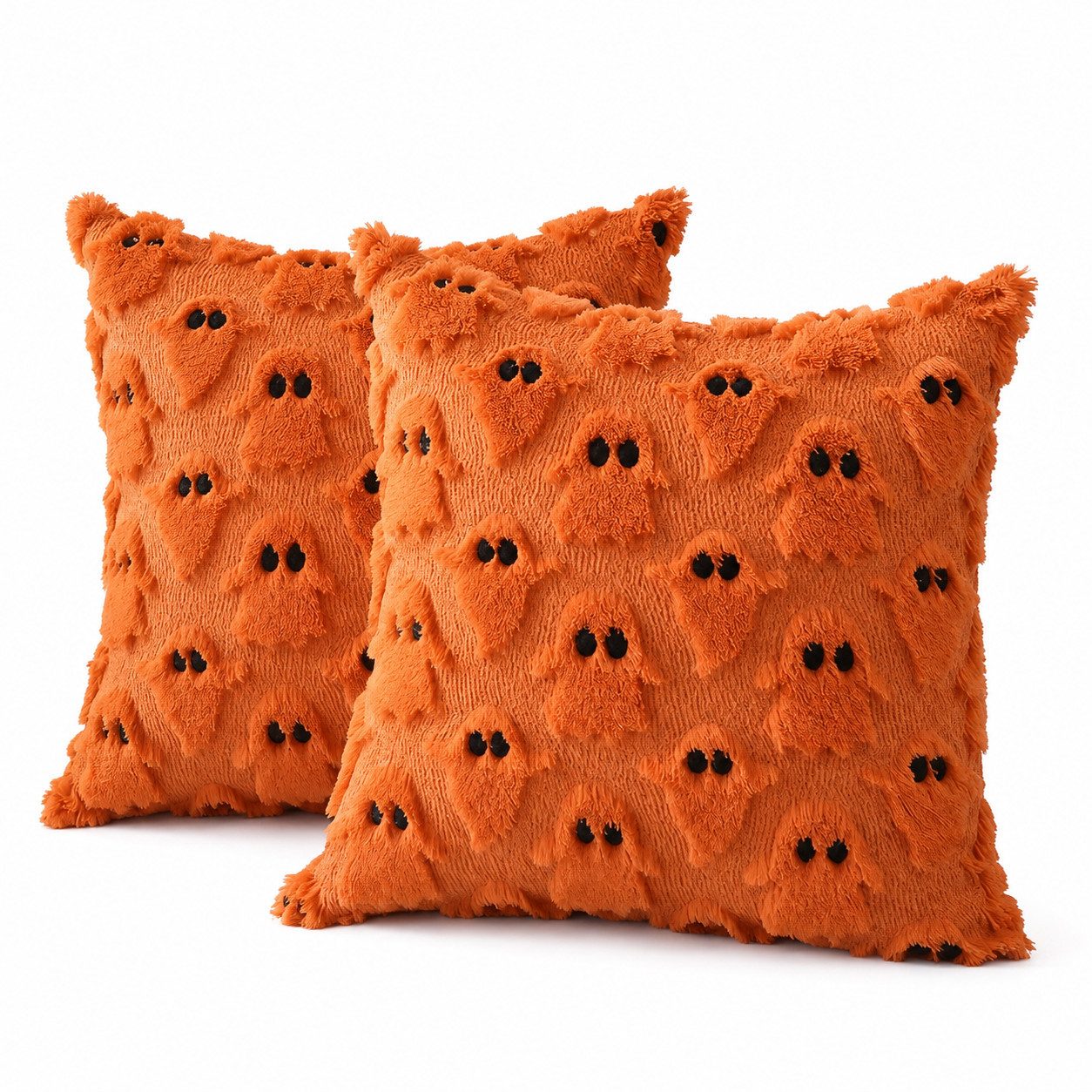CLTYQ Kissenbezug Halloween Kissenbezüge 45x45 cm – Geister Design, 2 Stück, (2 Stück), Kunstfell Kissenbezüge,für Stuhl, Sofa, Schlafzimmer, Wohnzimmer
