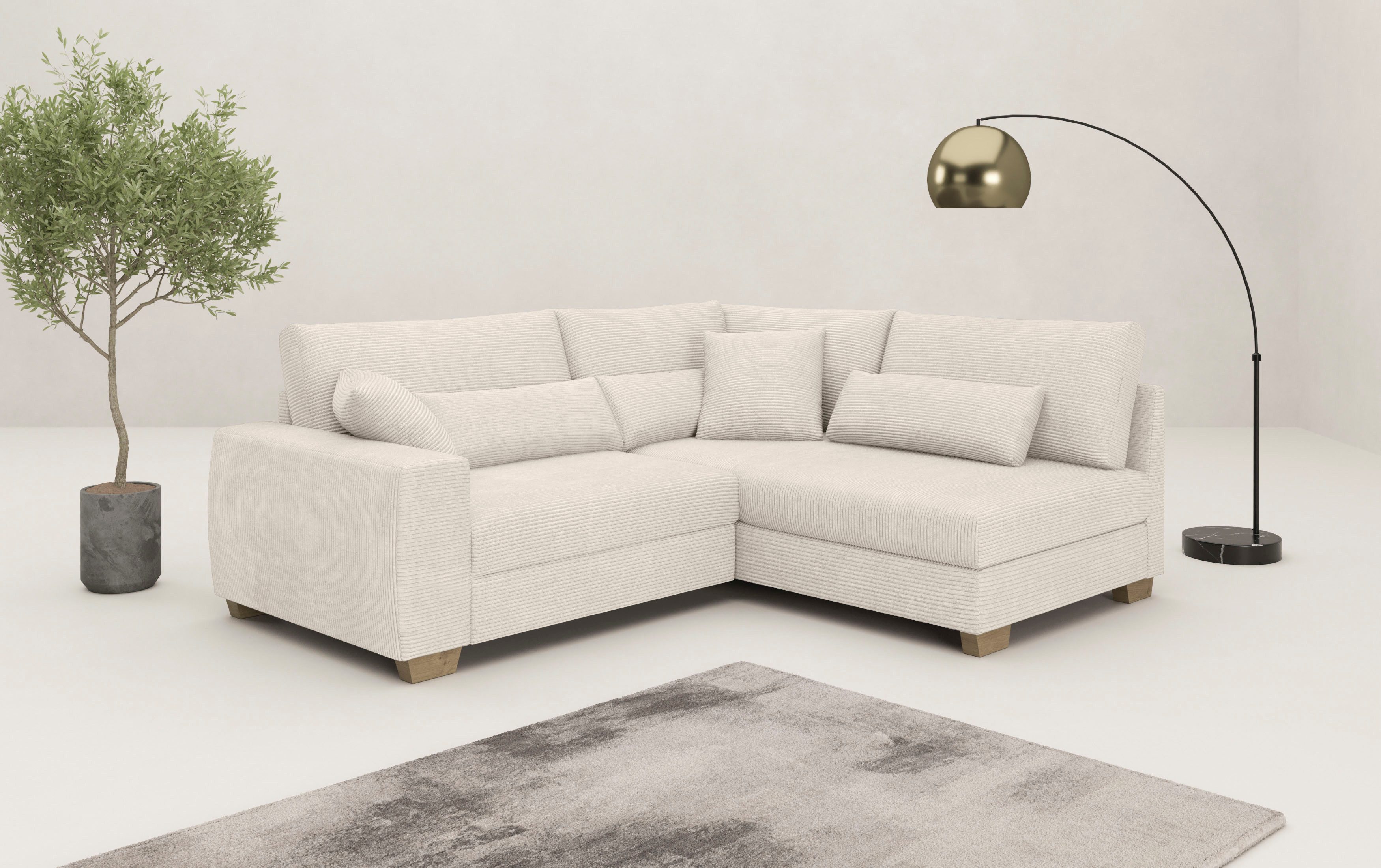 Mr. Couch Ecksofa "Hilla L-Form, bis 140 kg belastbar", mit Taschenfederker günstig online kaufen