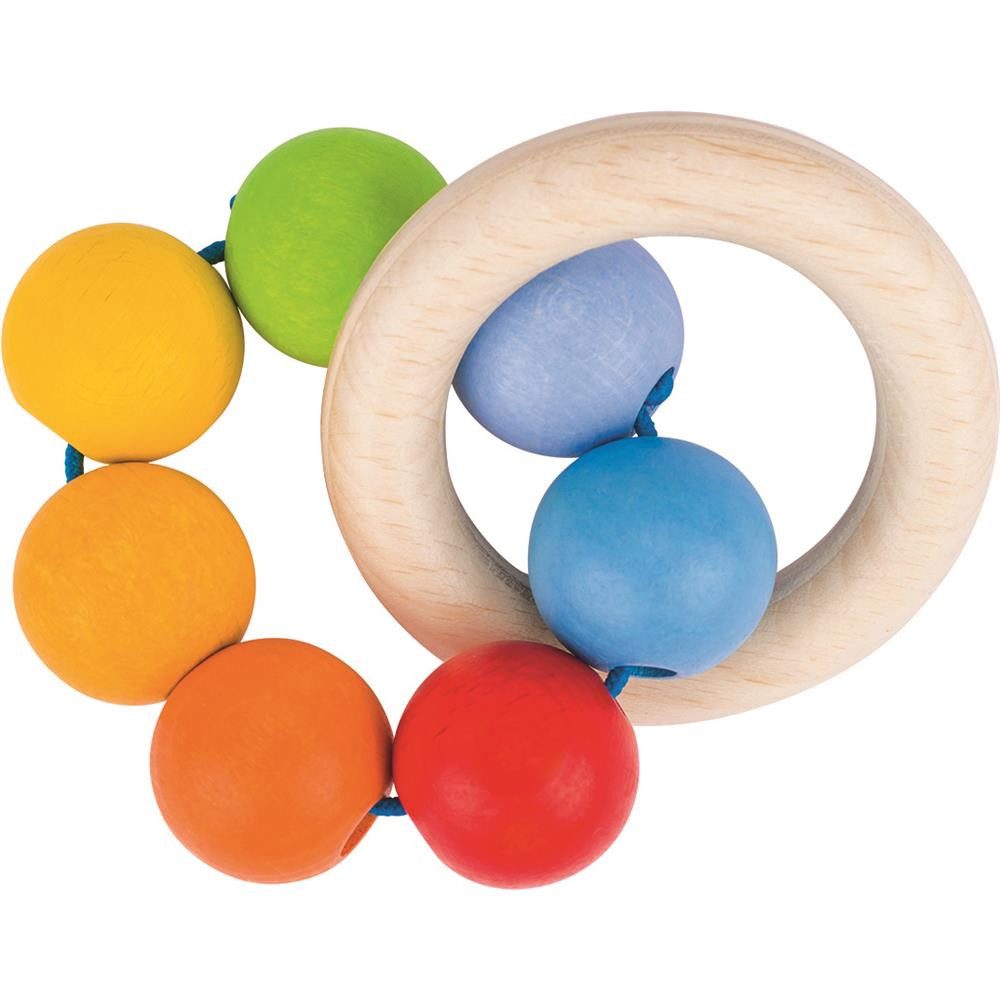 goki Greifling Greifling Regenbogen Holz Motorikspielzeug Baby ab 6 Monate, Fördert Motorik und Greifreflex