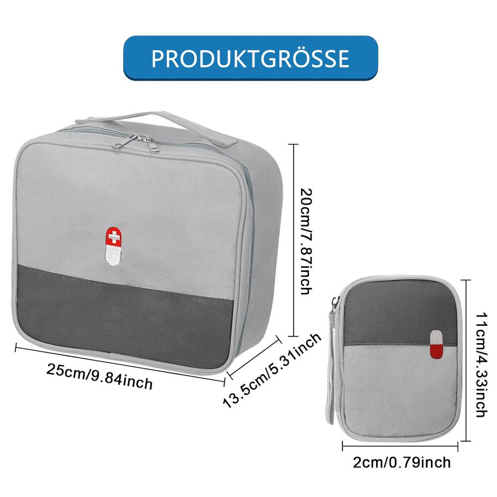 TUWENA Arzttasche 2 Stück Medikament Tasche, Große Kapazität Wasserdichte Notfalltasche